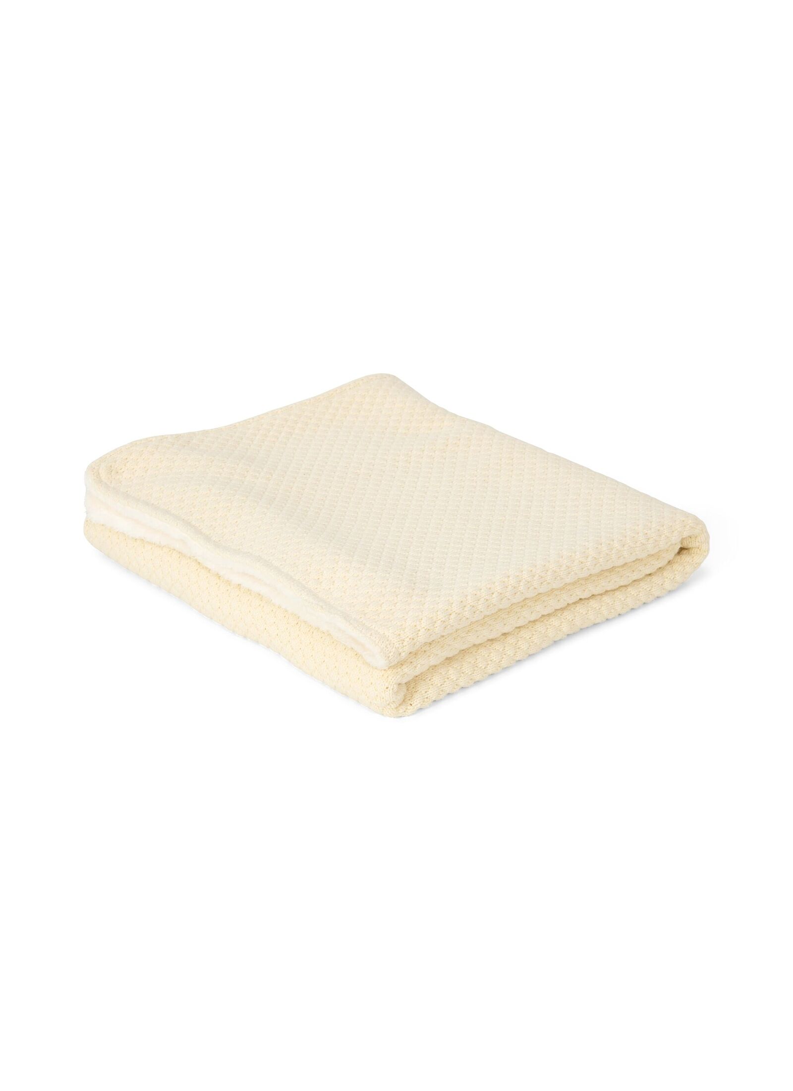 KNITTED CRIB BLANKET (110X140) SOFT WHITE