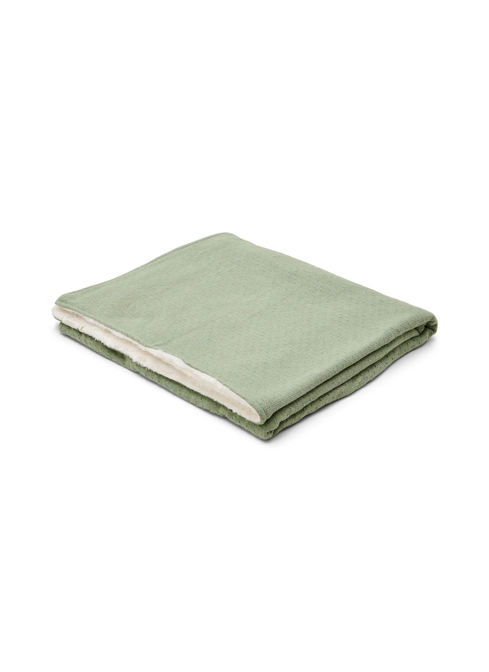 KNITTED CRIB BLANKET (110X140) PURE SAGE