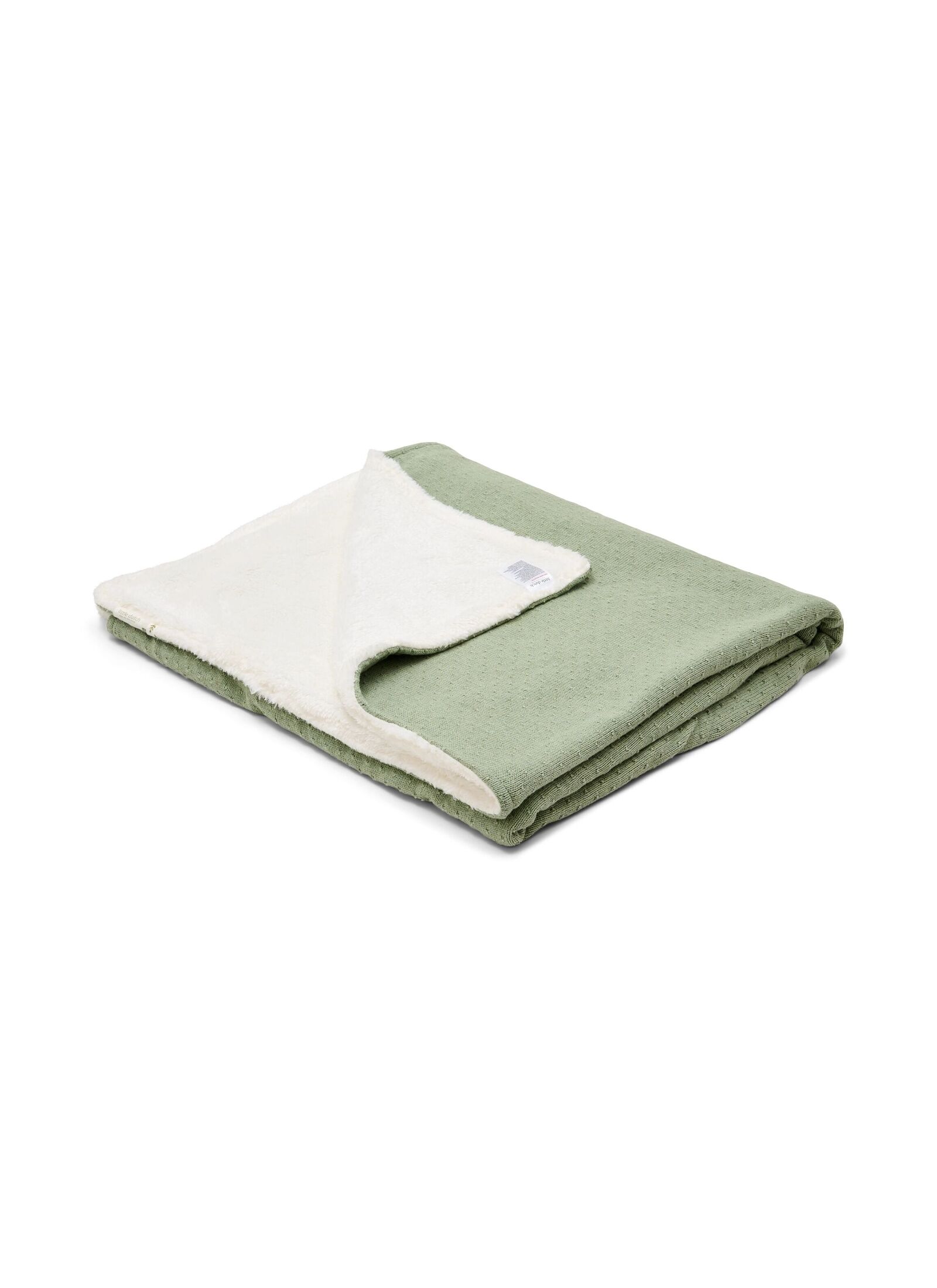 KNITTED CRIB BLANKET (110X140) PURE SAGE
