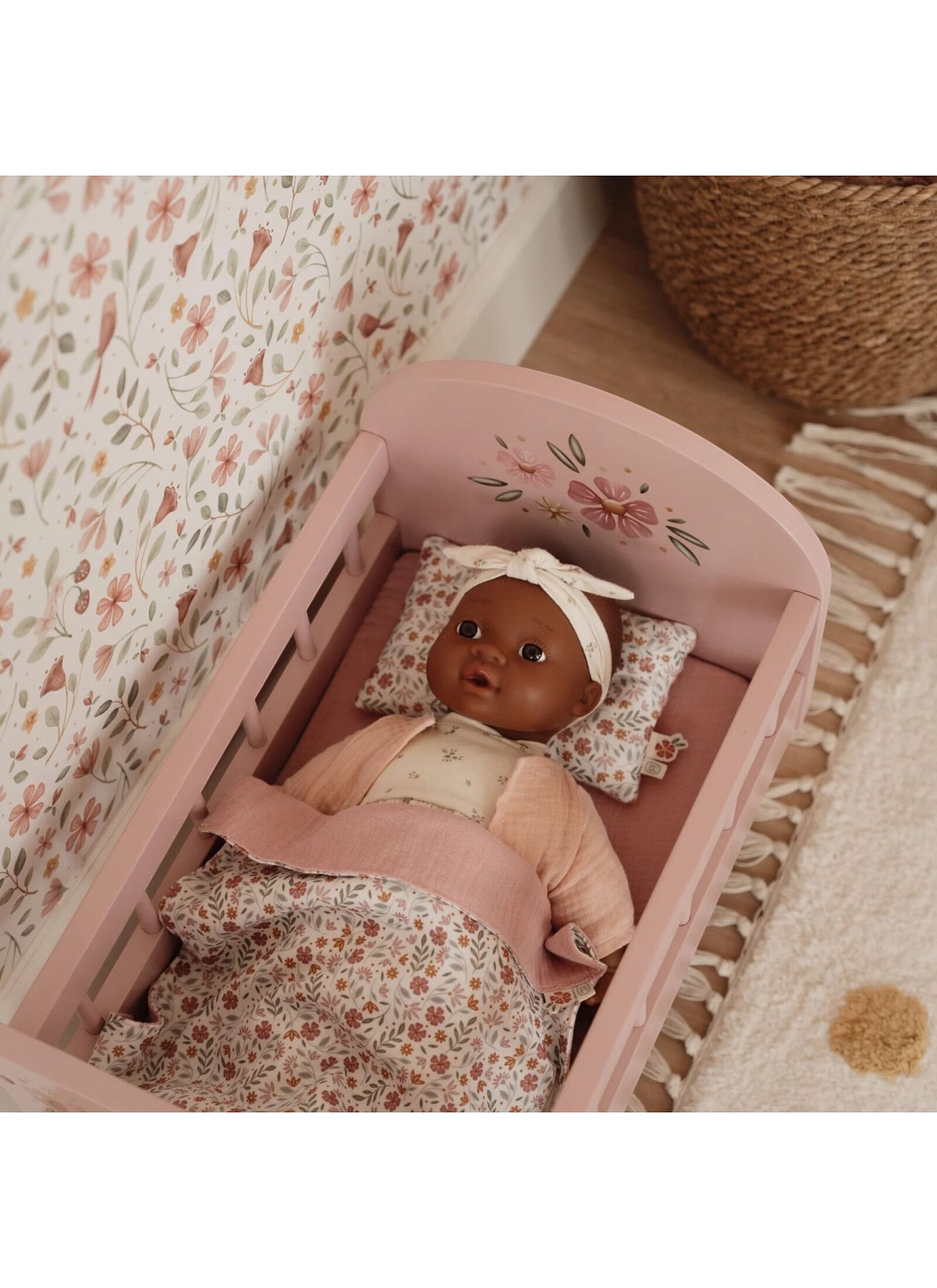DOLL CRIB VINTAGE PINK