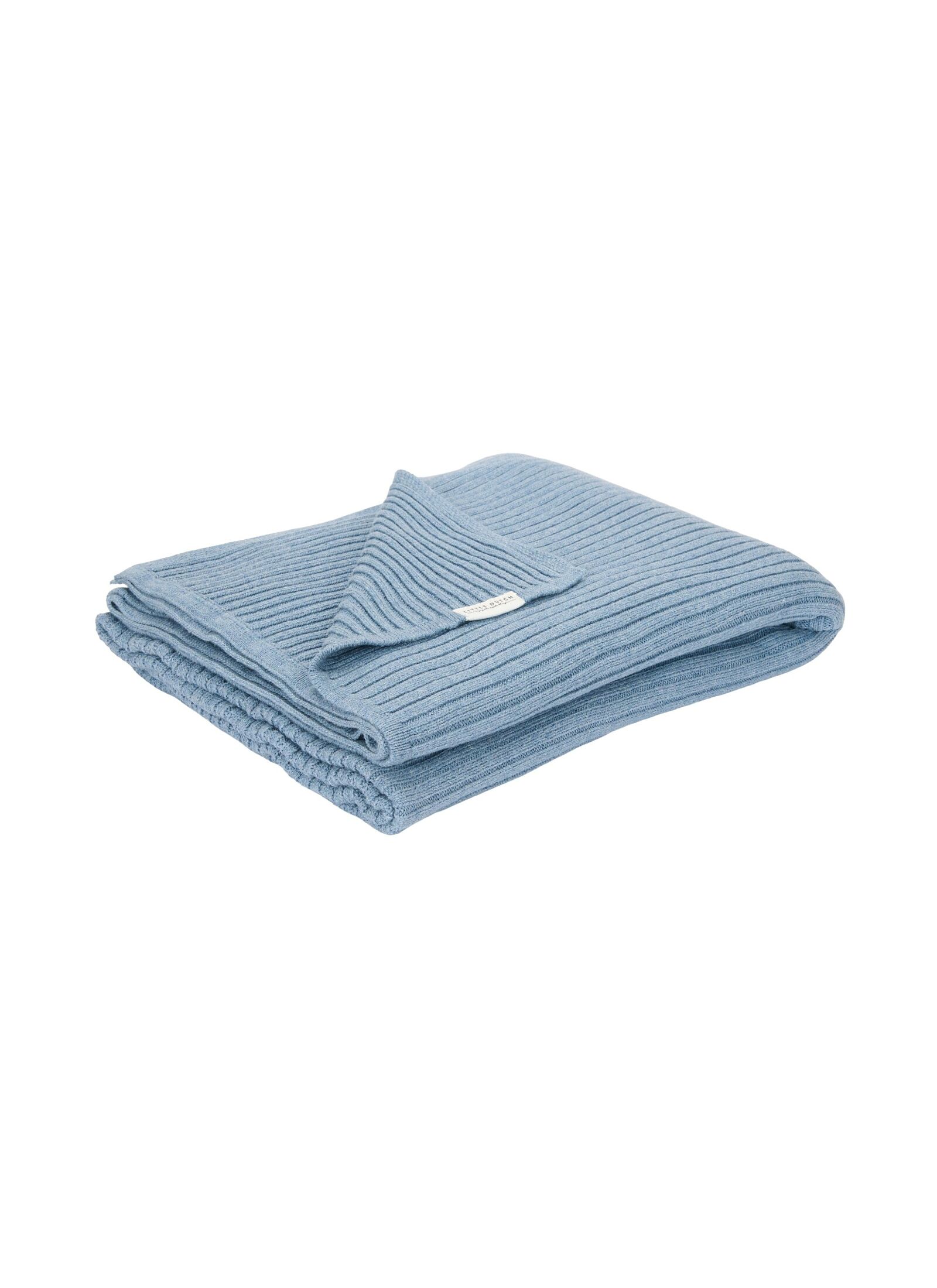 KNITTED CRADLE BLANKET (70X100) PURE DENIM BLUE