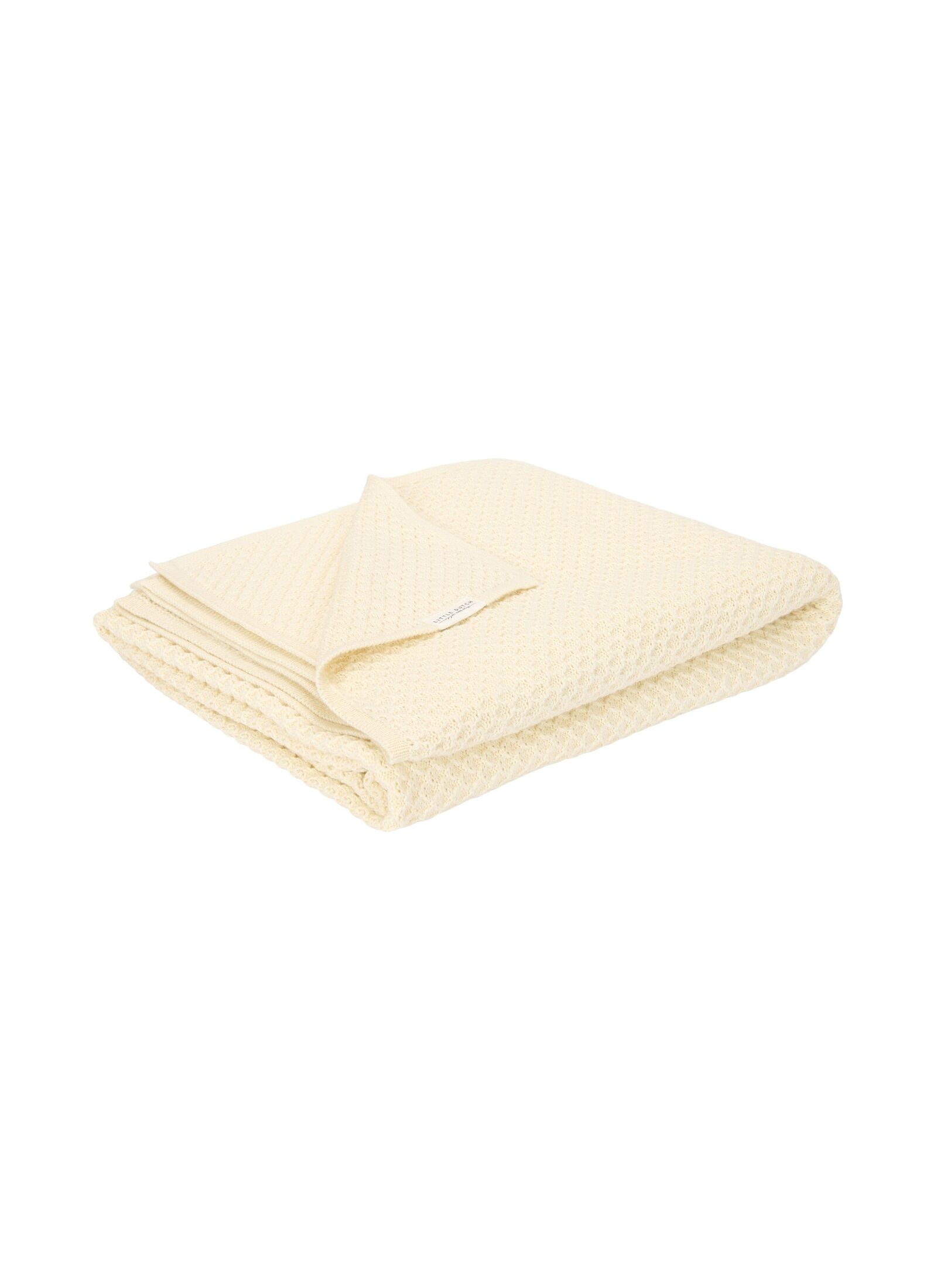 KNITTED CRIB BLANKET (110X140) PURE SOFT WHITE