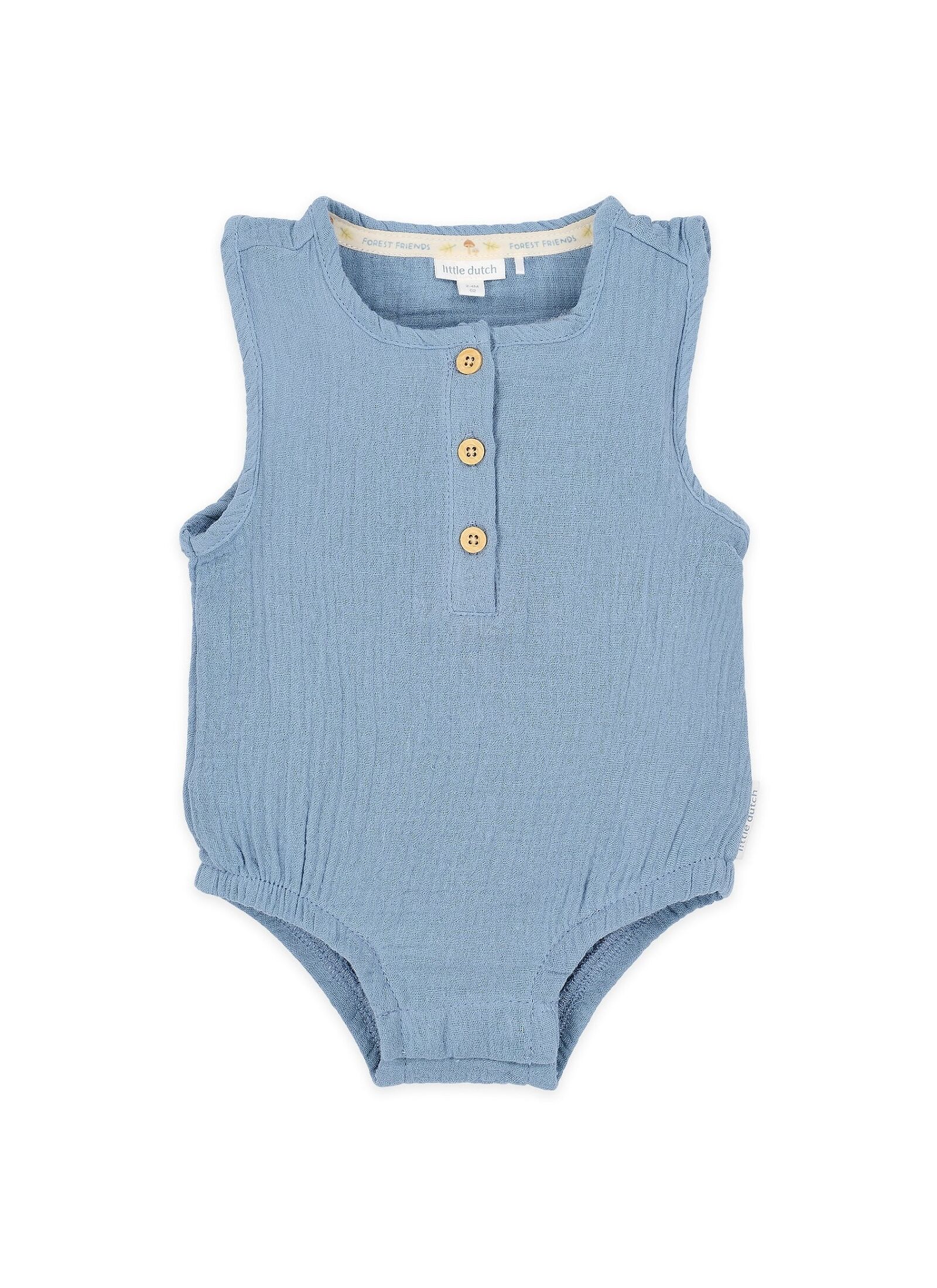 ORGANIC COTTON BODYSUIT STONE BLUE