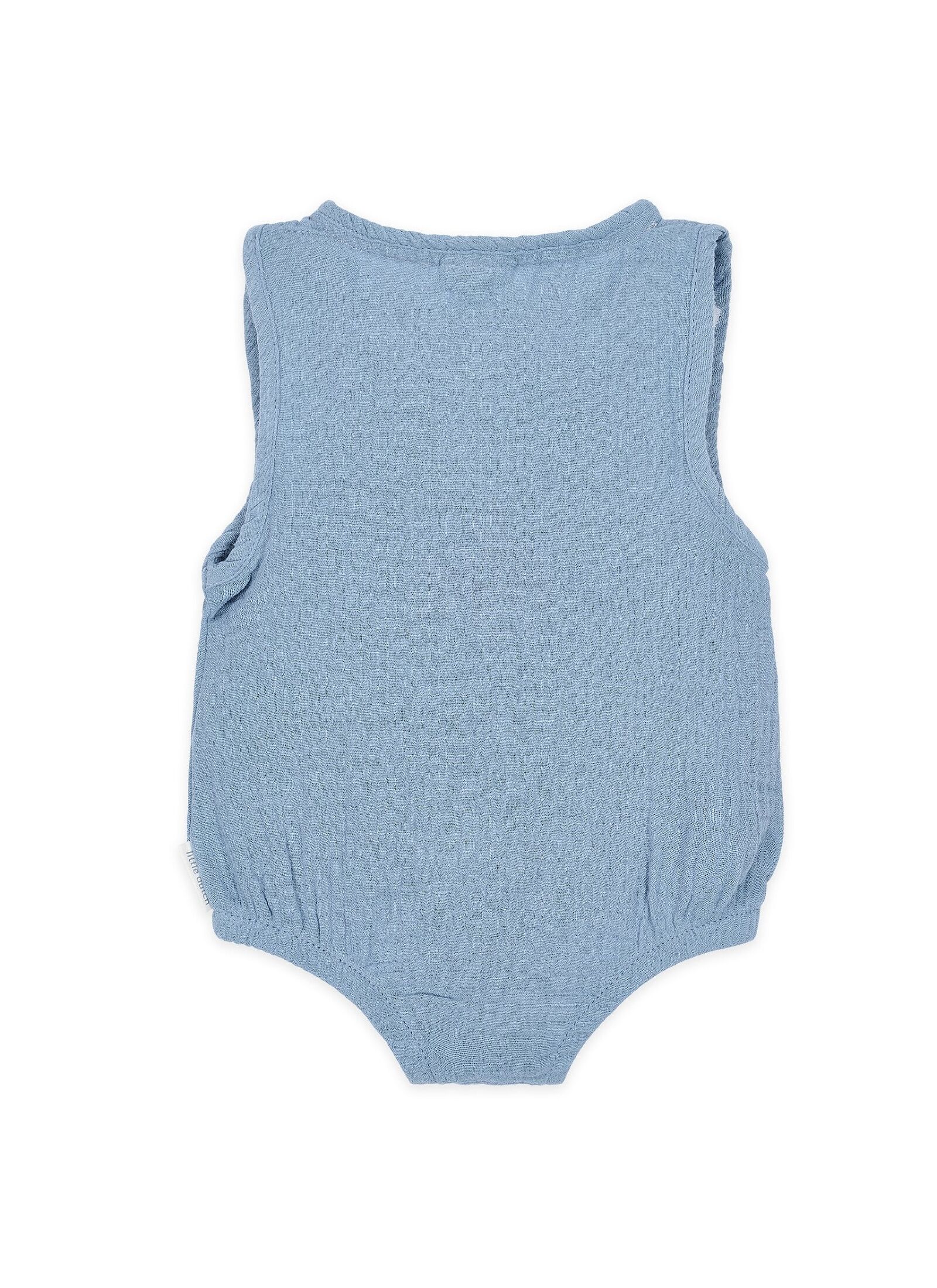 ORGANIC COTTON BODYSUIT STONE BLUE