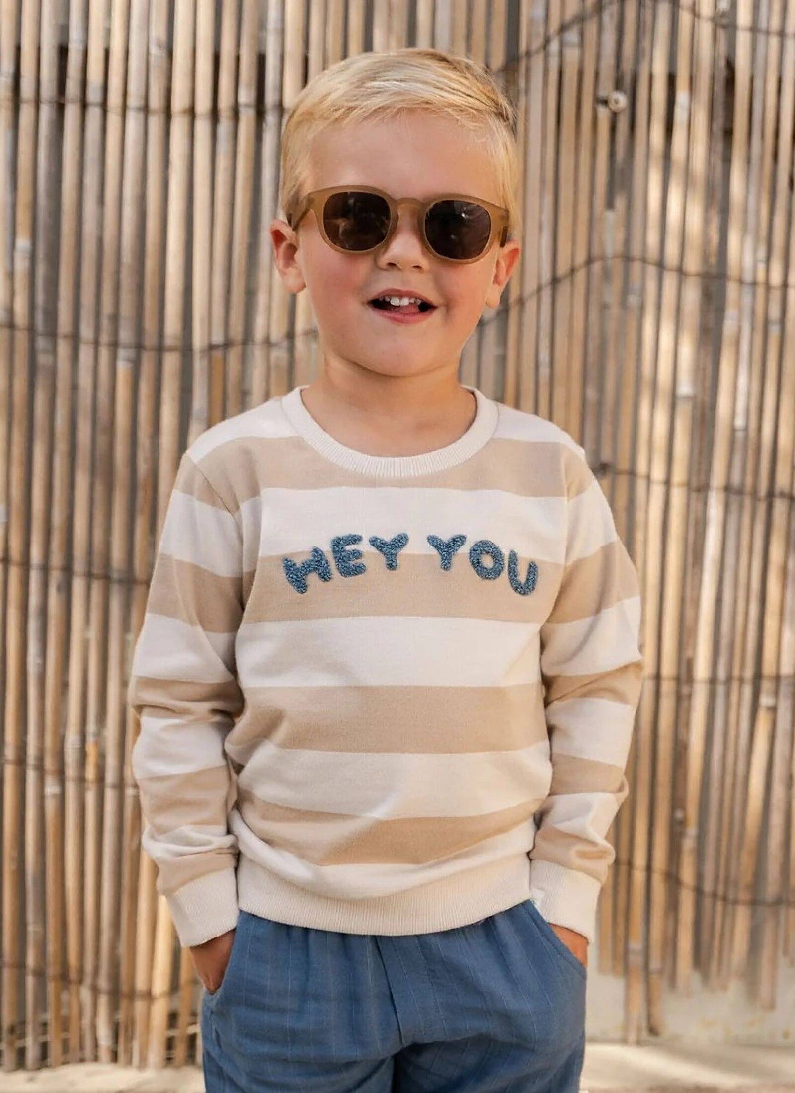 ORGANIC COTTON SWEATSHIRT BISCUIT STRIPE