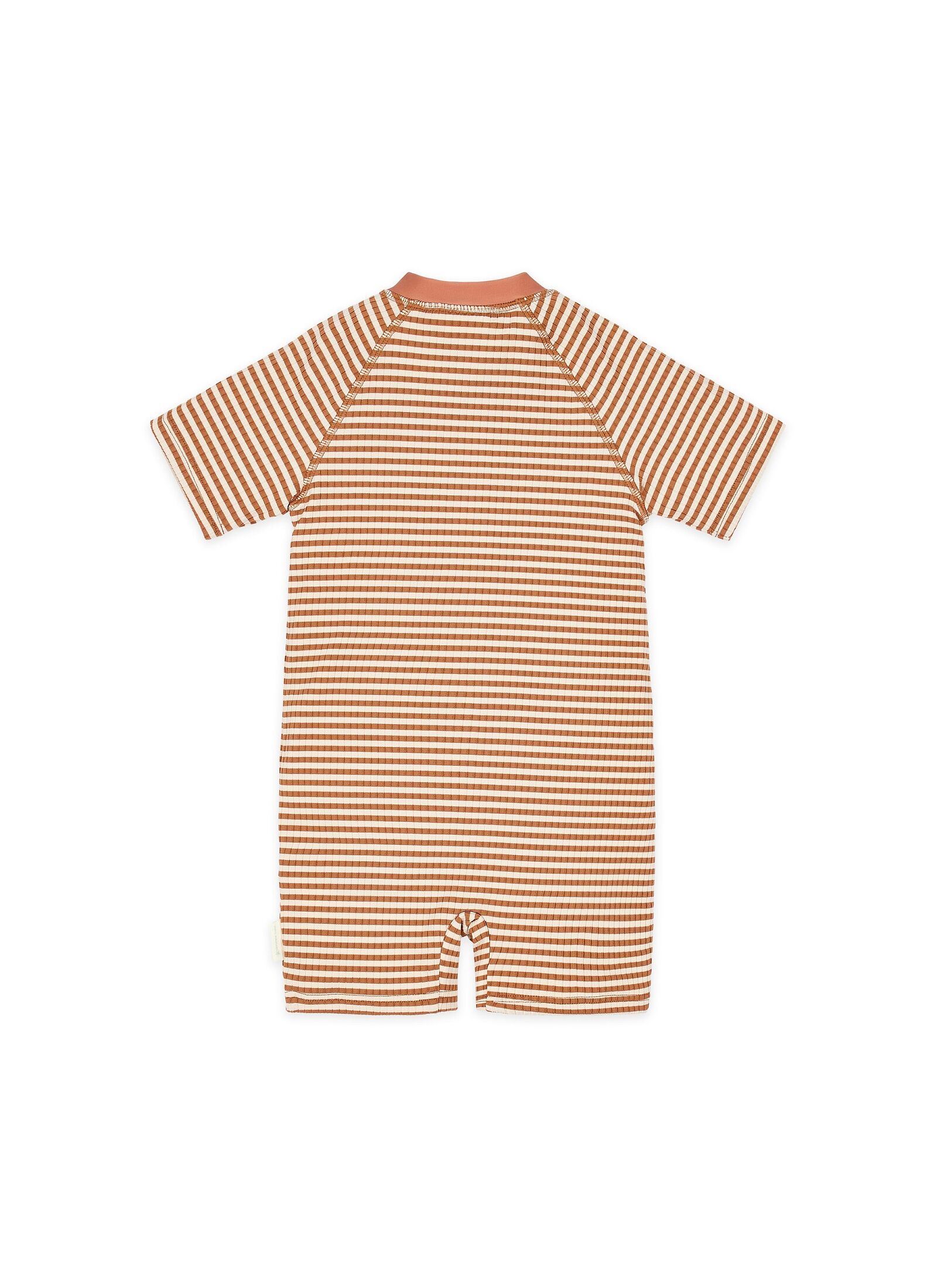 SHORT SLEEVE BATHSUIT OCEAN BROWN STRIPES