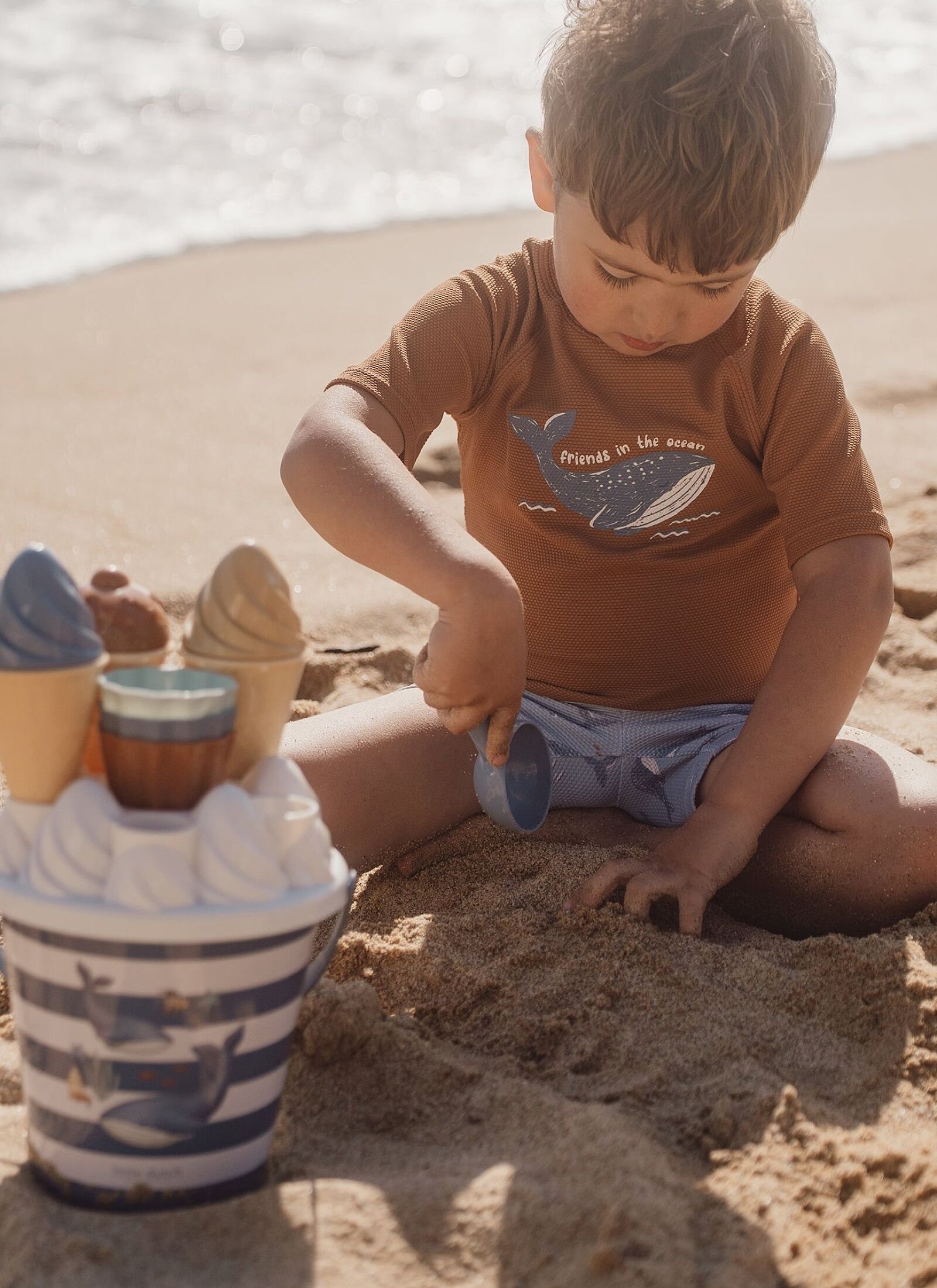 SWIM T-SHIRT WITH SHORT SLEEVE SUNNY BORWN