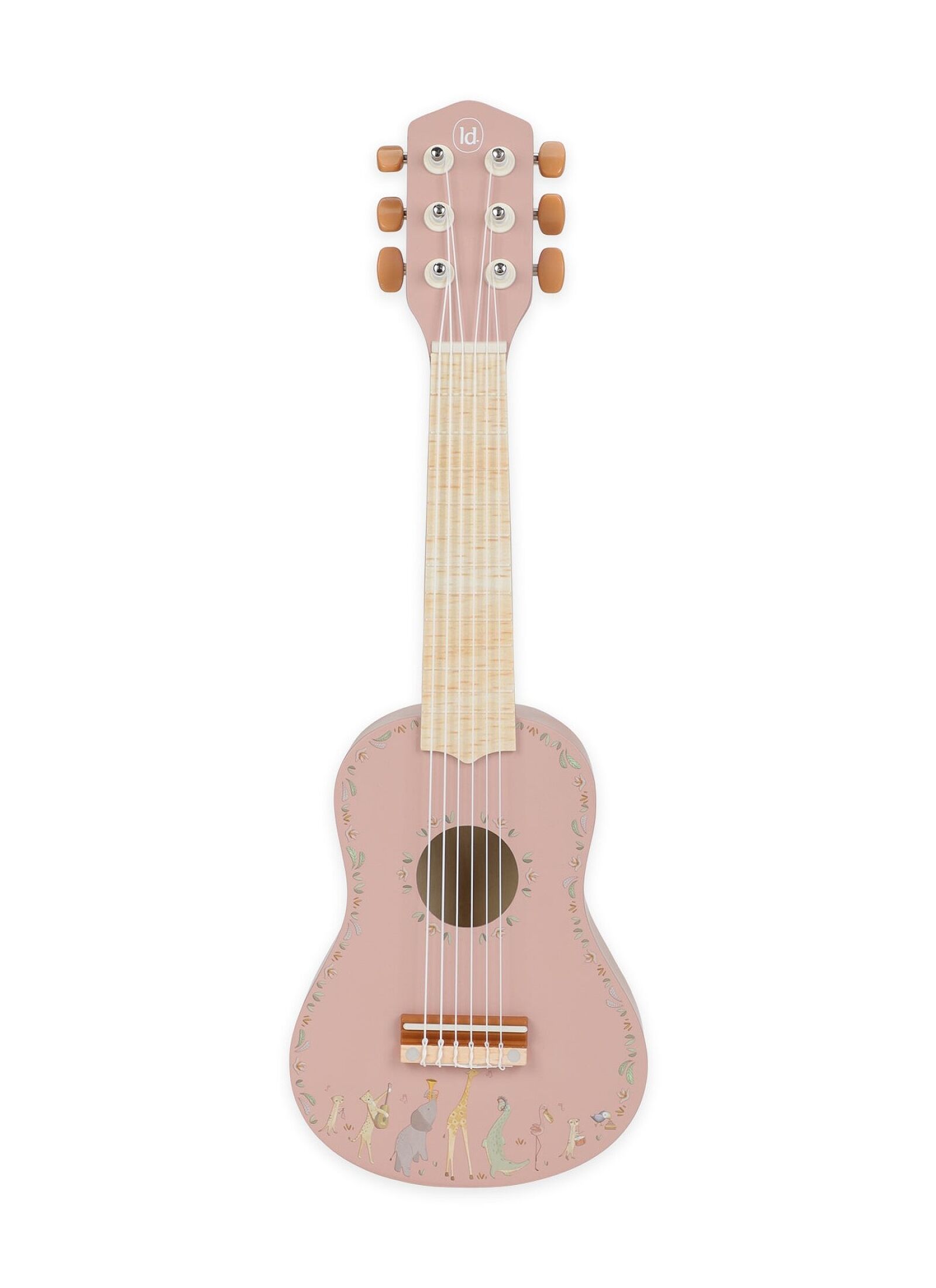WOODEN GUITAR SAFARI FRIENDS PINK