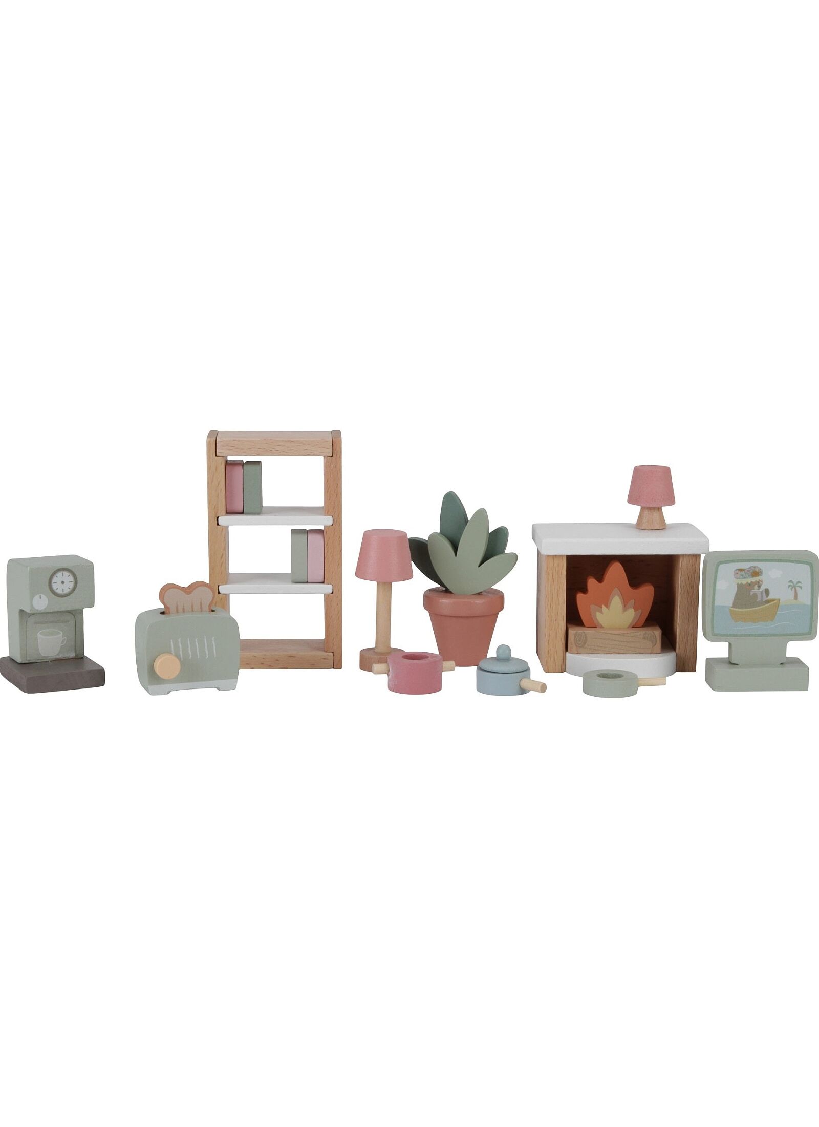 WOODEN DOLL'S HOUSE FURNITURE PLAYSET