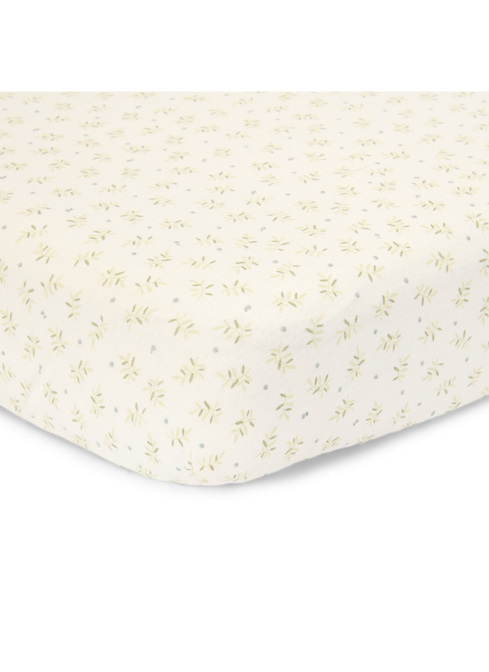 CRIB FITTED SHEET BLUEBERRY LEAVES