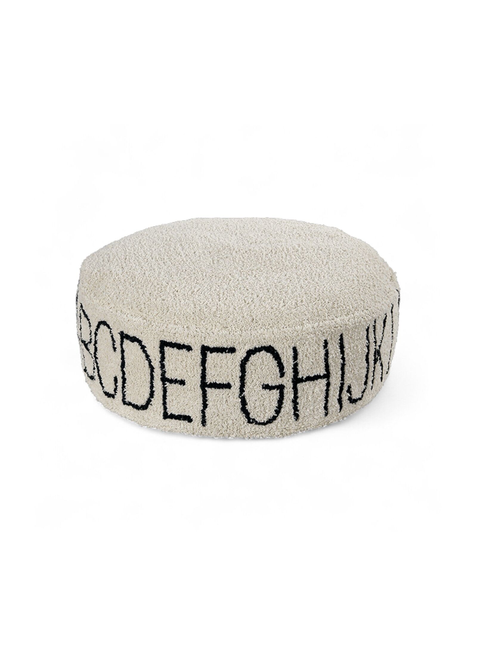 FLOOR CUSHION ABC NATURAL/BLACK