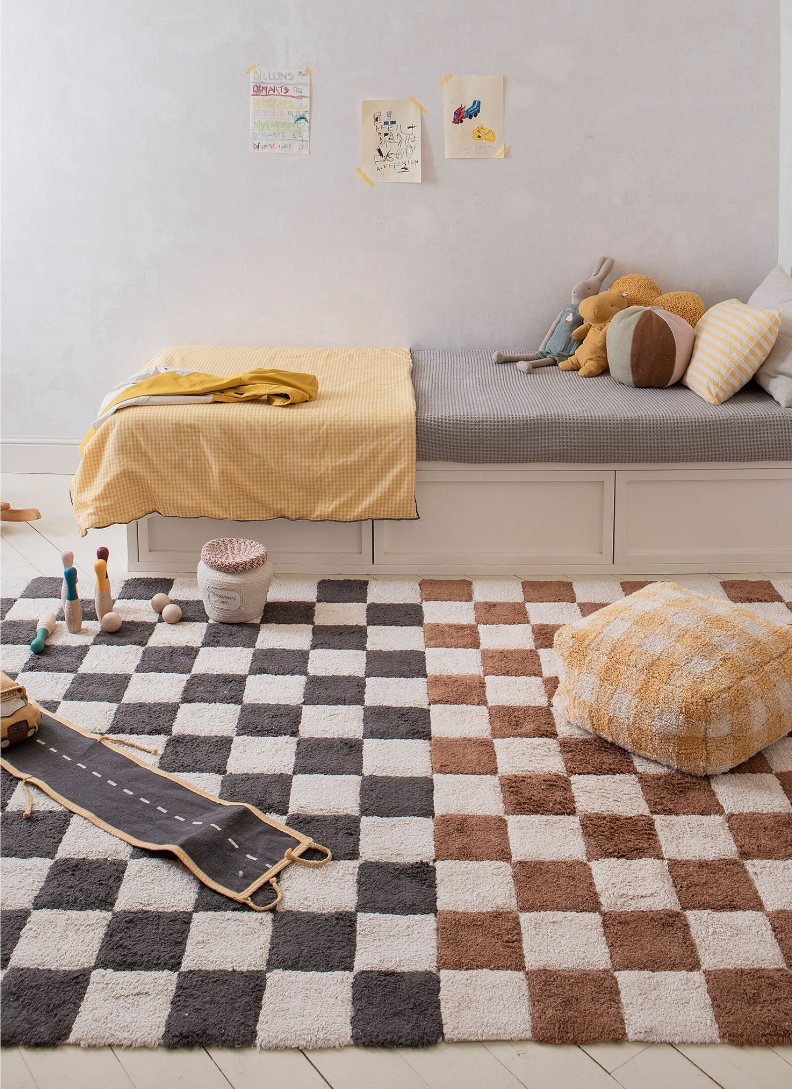 RUG KITCHEN TILES DARK GREY (90X130)