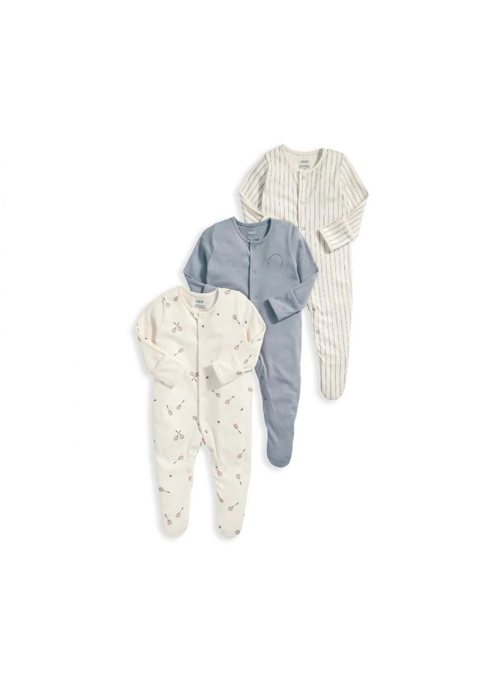 SLEEPSUITS 3PCS TINY SPORTS CLUB