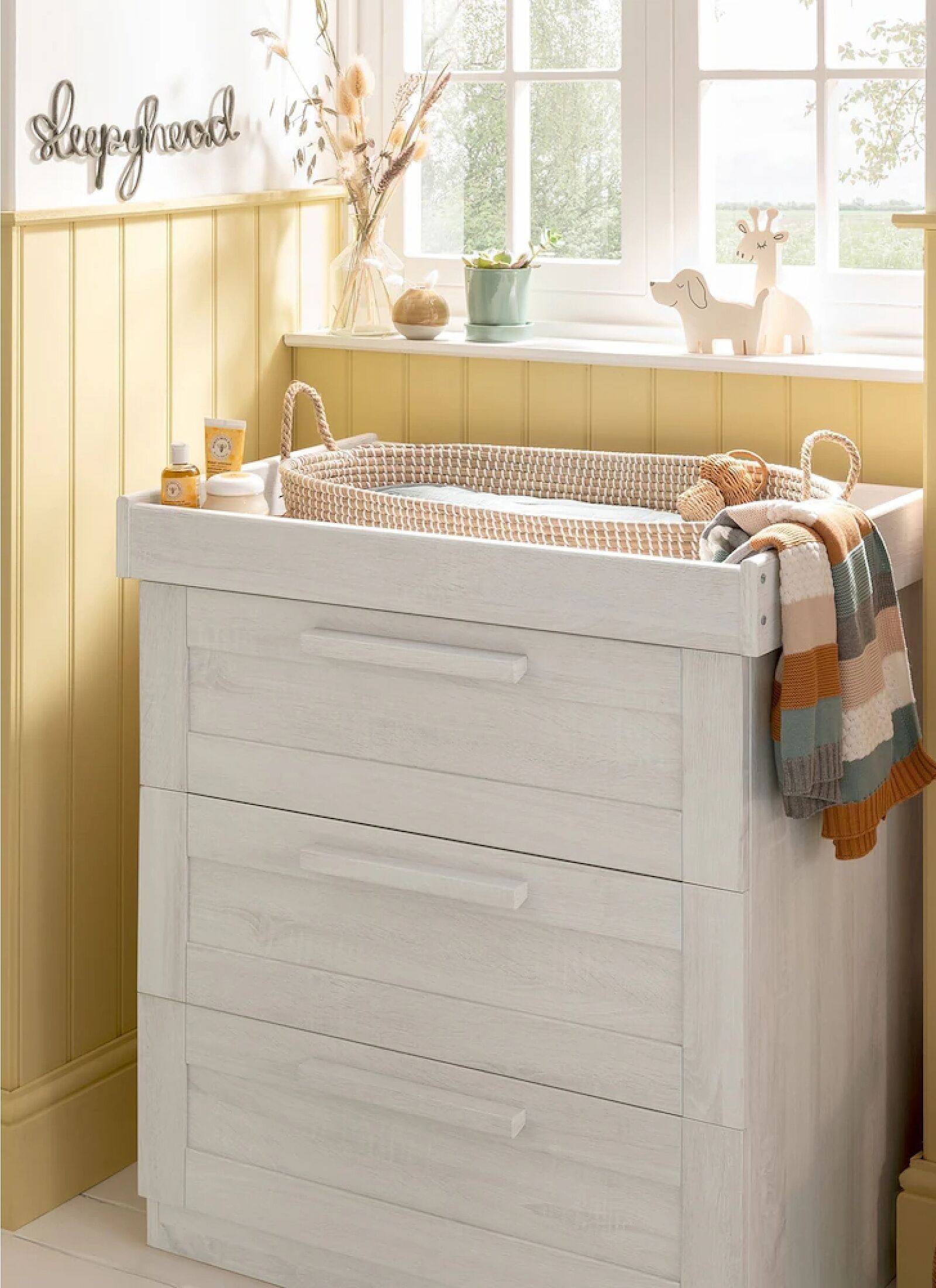 CRIB &AMP; DRESSER-CHANGER UNIT ATLAS NIMBUS WHITE