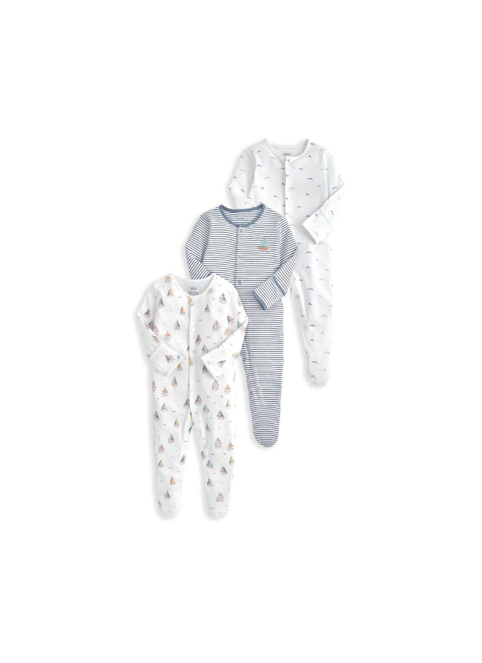 SLEEPSUITS 3PCS NAUTICAL