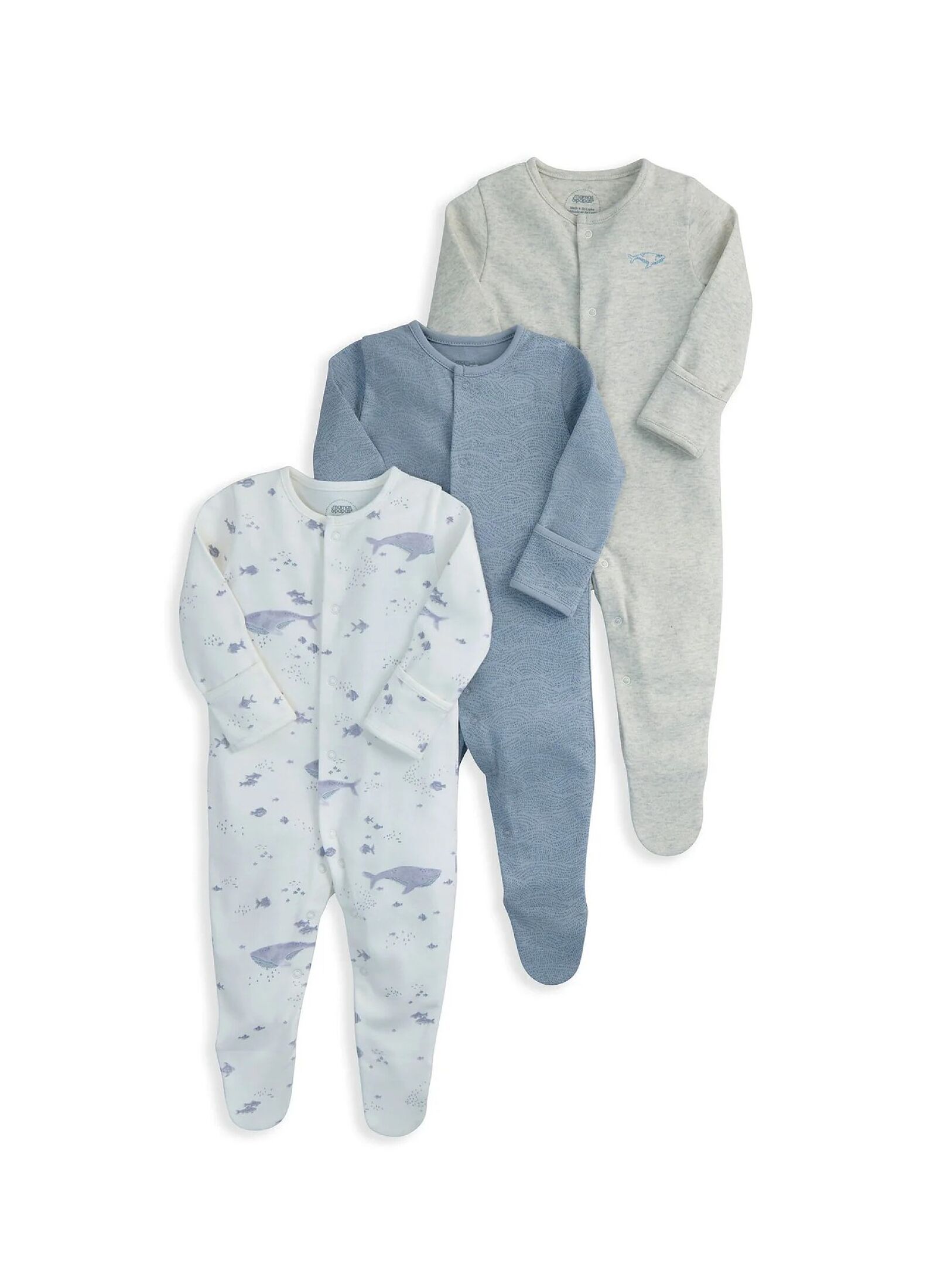 SLEEPSUITS 3PCS WHALE
