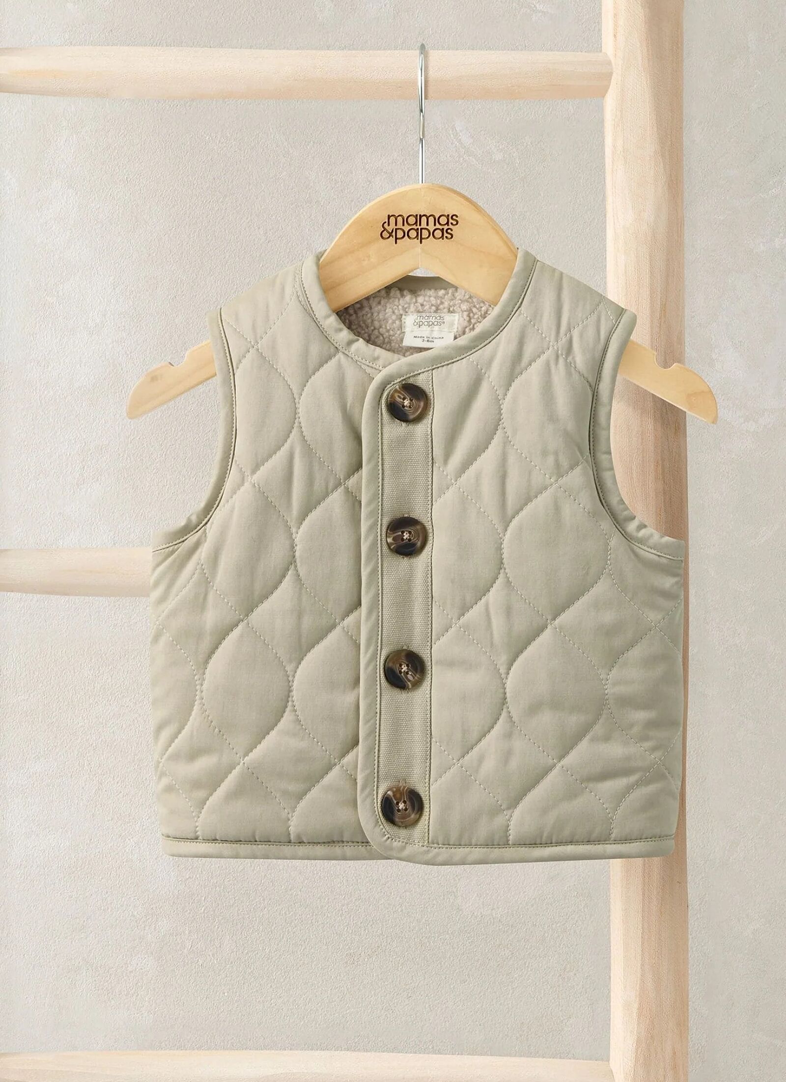 QUILTED GILET BEIGE