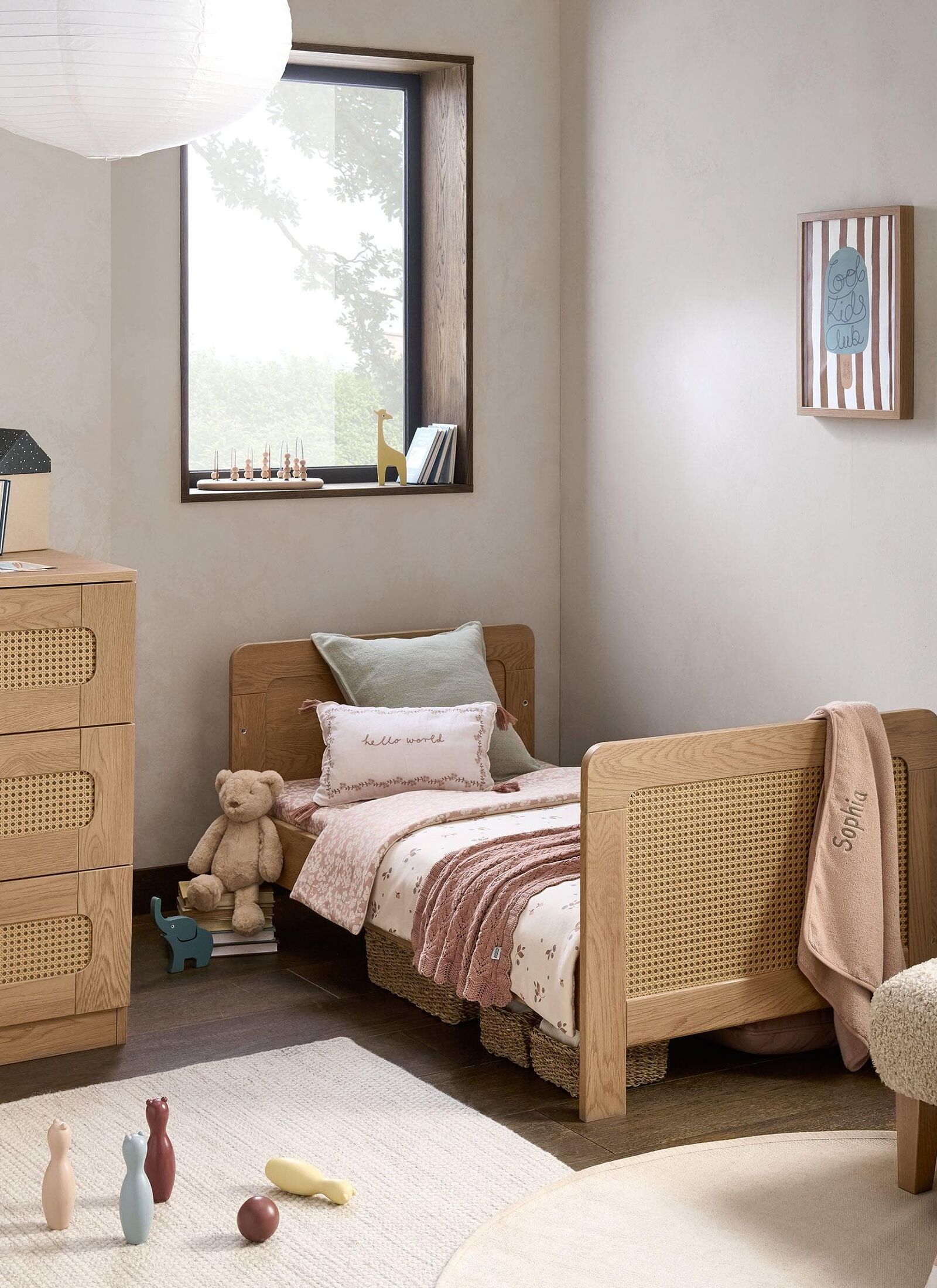 CRIB &AMP; DRESSER CHANGER UNIT ESNA OAK/RATTAN