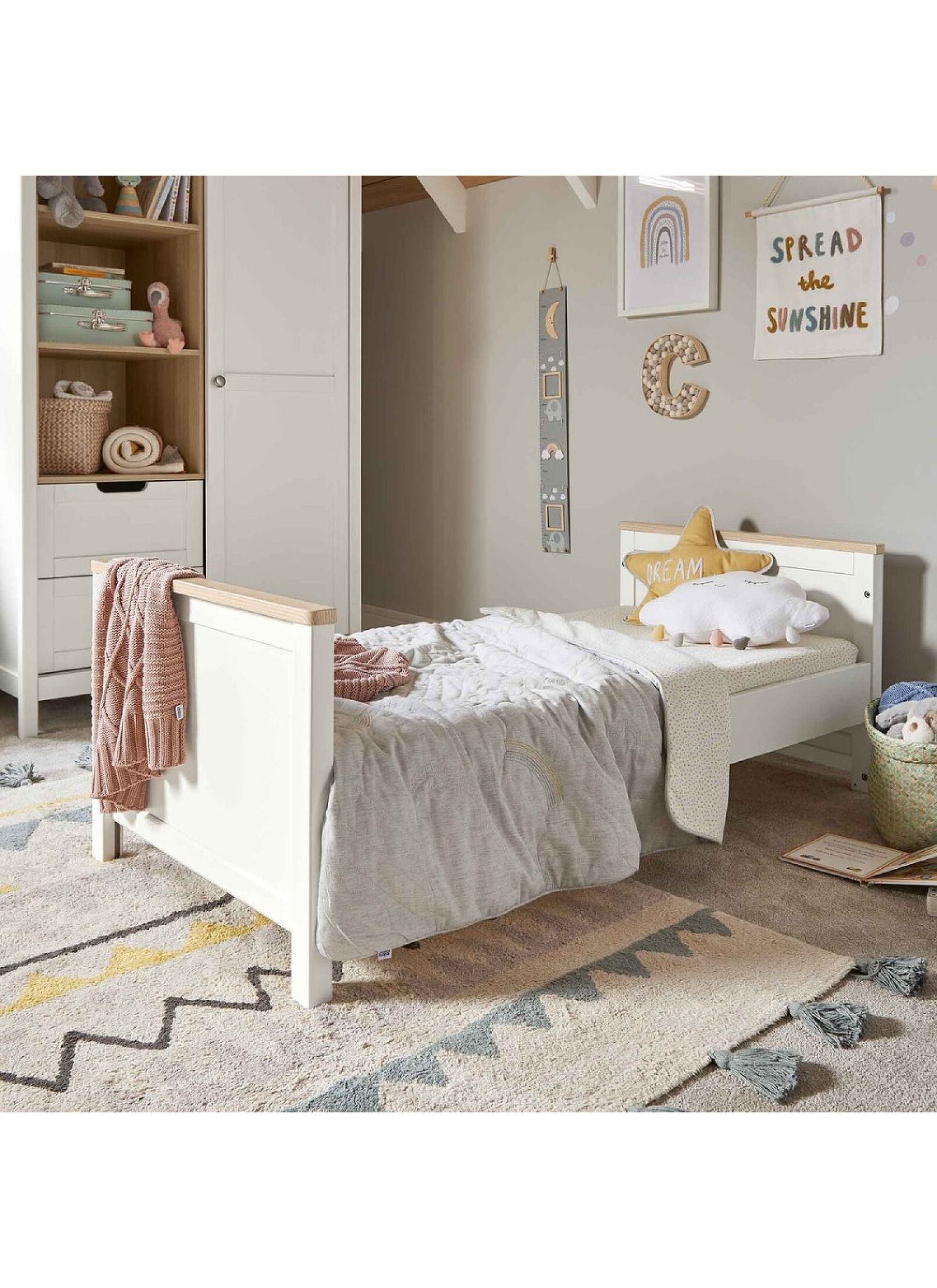 CRIB HARWELL WHITE/NATURAL