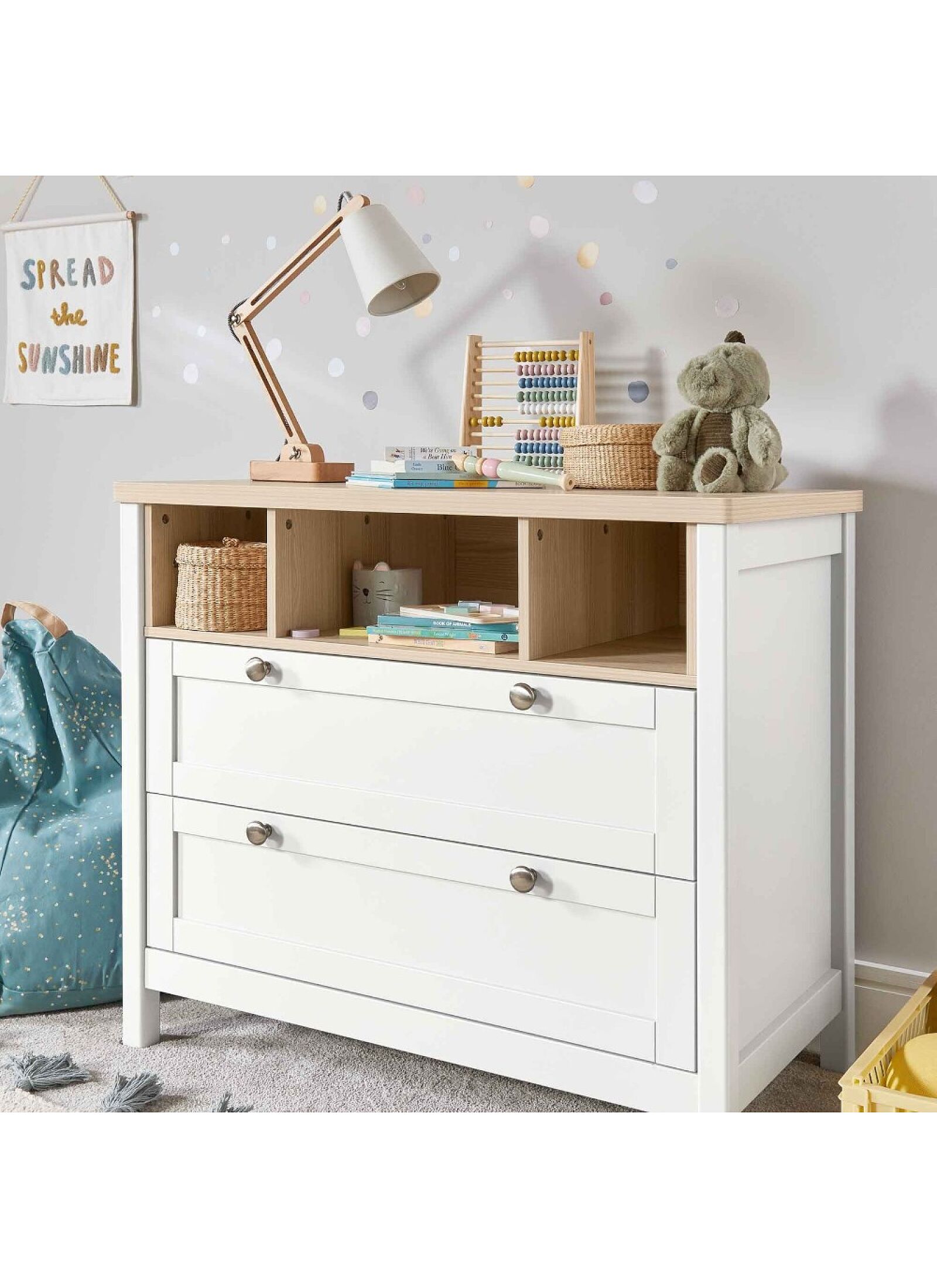 DRESSER-CHANGER UNIT HARWELL WHITE/NATURAL