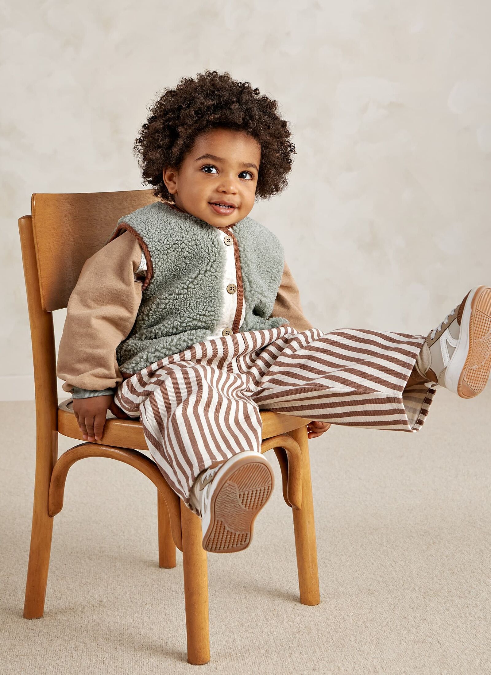 TROUSERS CLAY AND CREAM