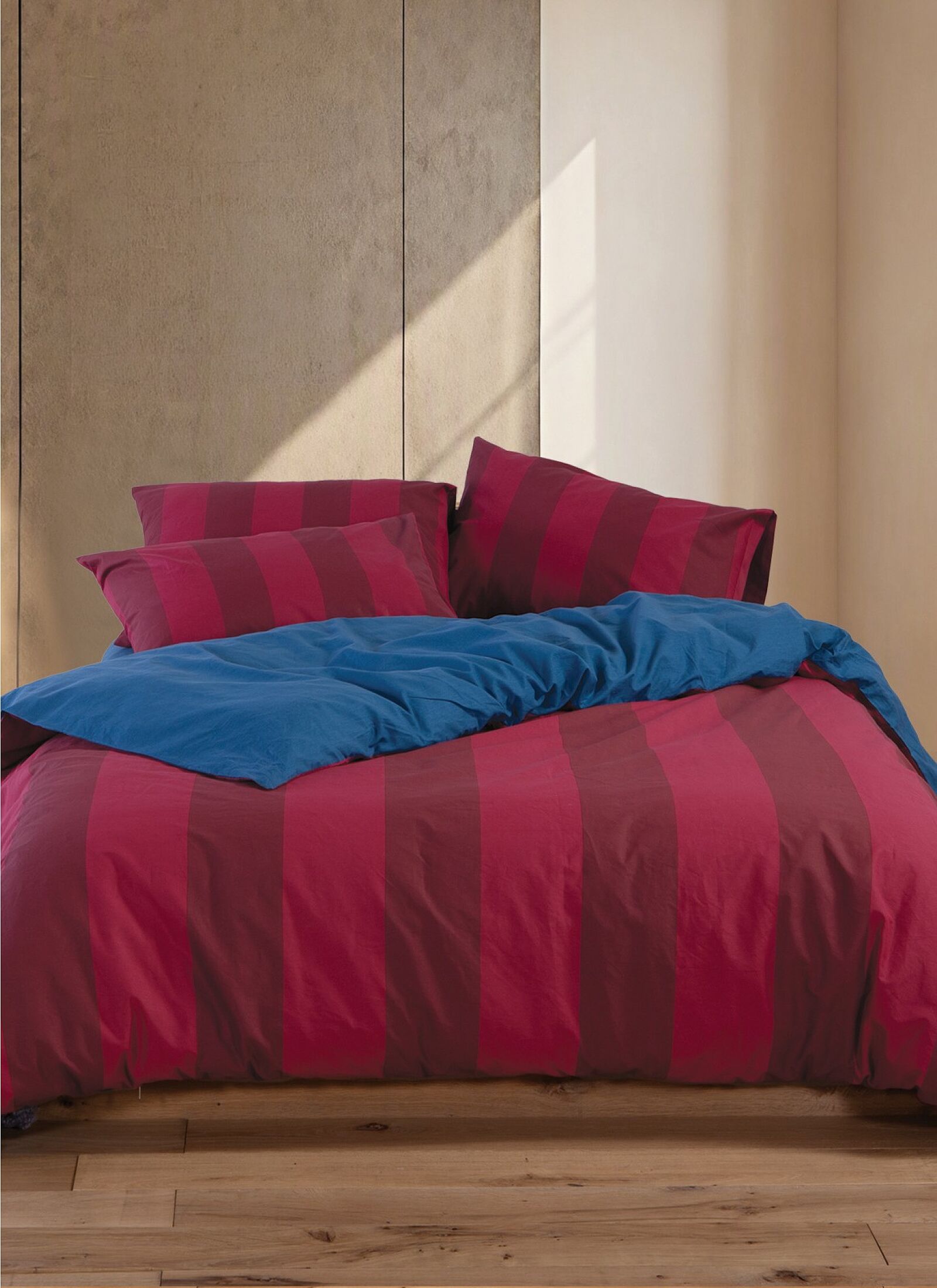 QUEEN DUVET COVER SET CASUAL VERTIA BORDO