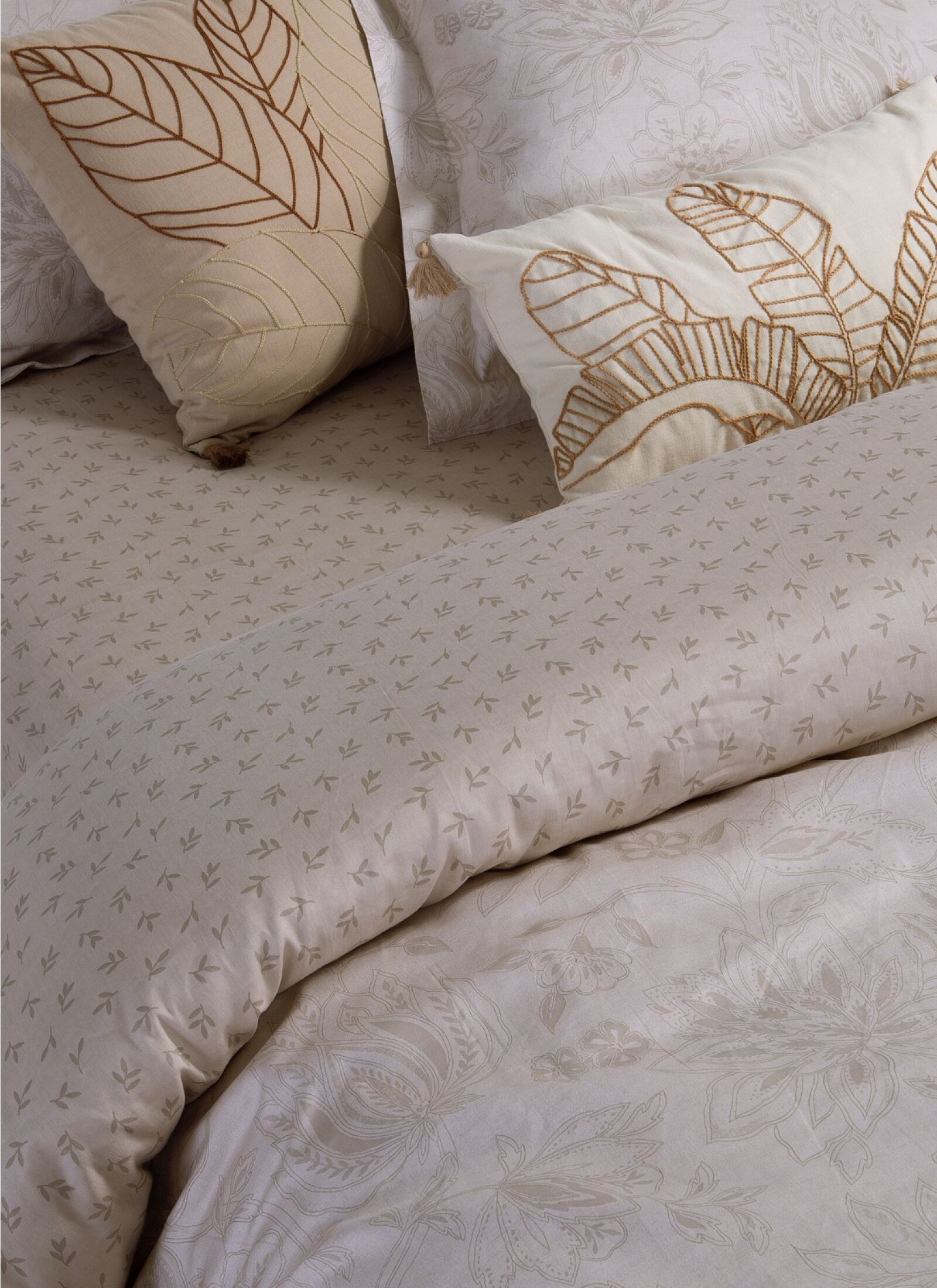 QUEEN DUVET COVER SET ELINDA ECRU