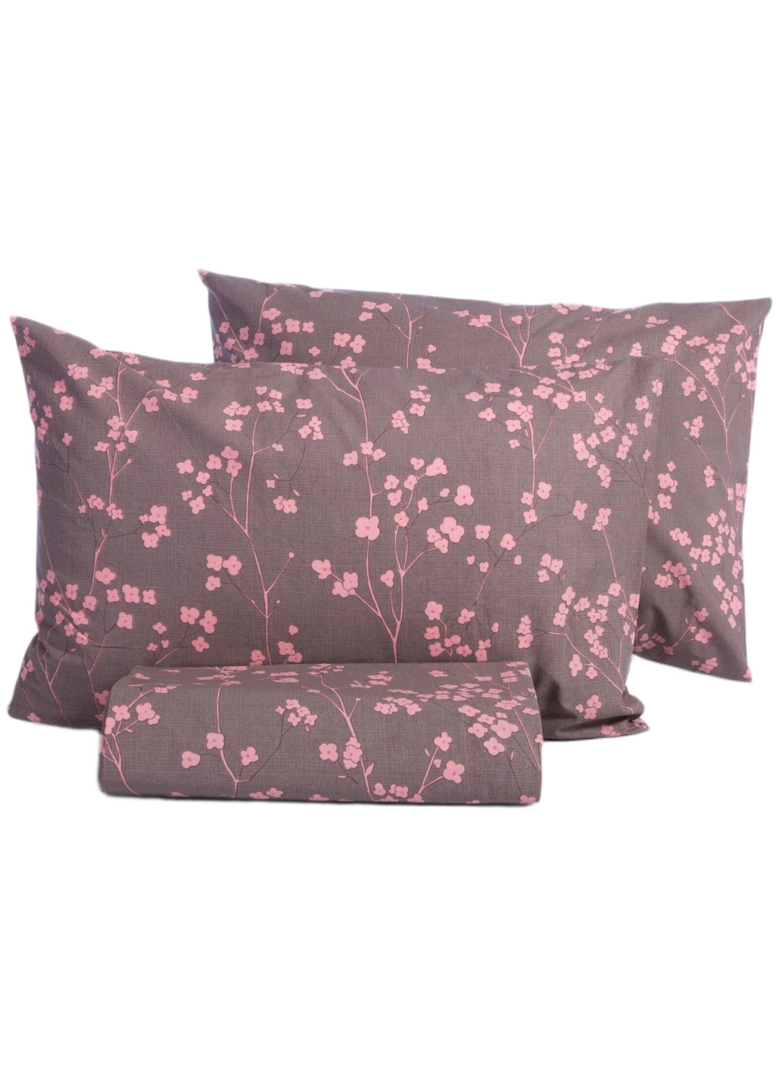 QUEEN DUVET COVER SET FLORIVA BROWN