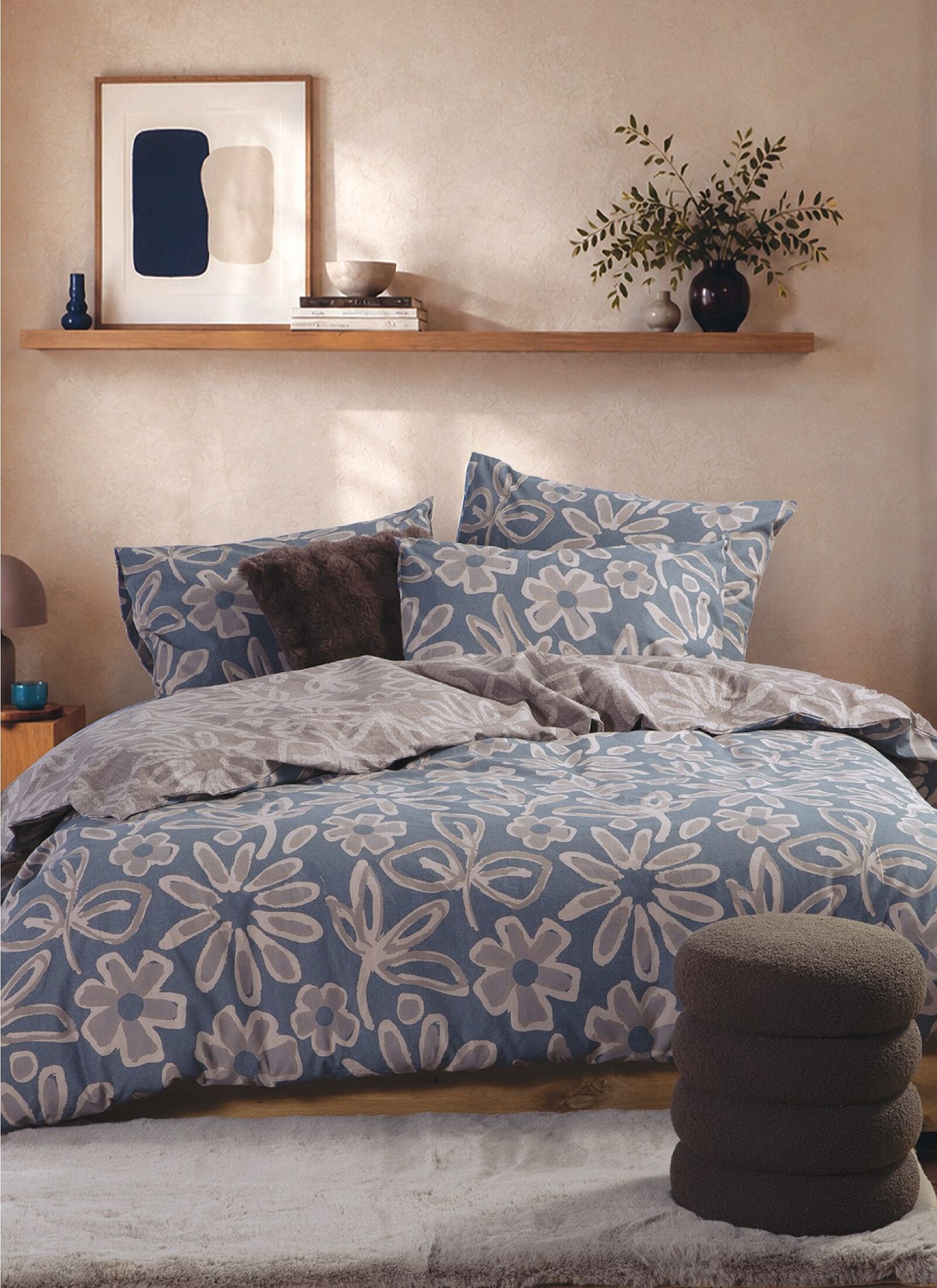 QUEEN DUVET COVER SET HARMONY GREY
