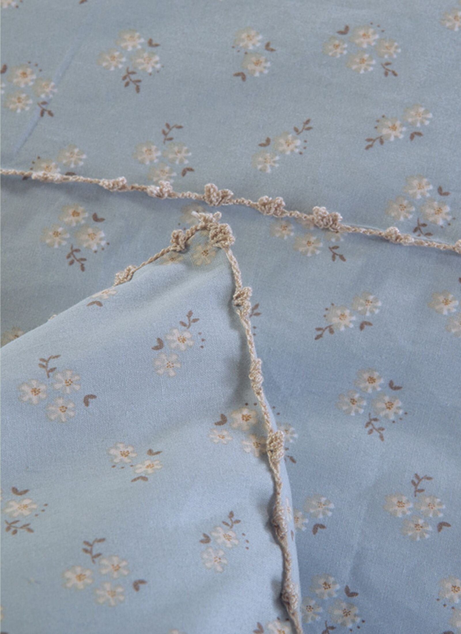 QUEEN SHEET SET JUDITH GREY BLUE