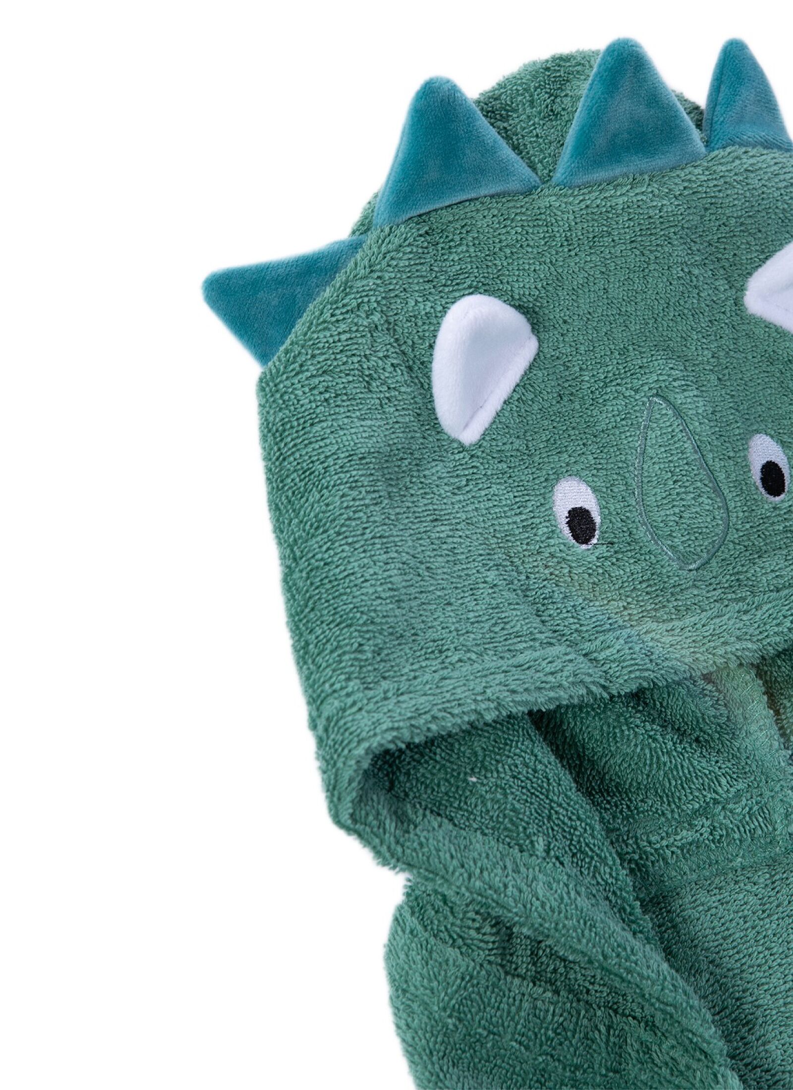 BABY CUDDLE N DRY TOWEL DINO GREEN