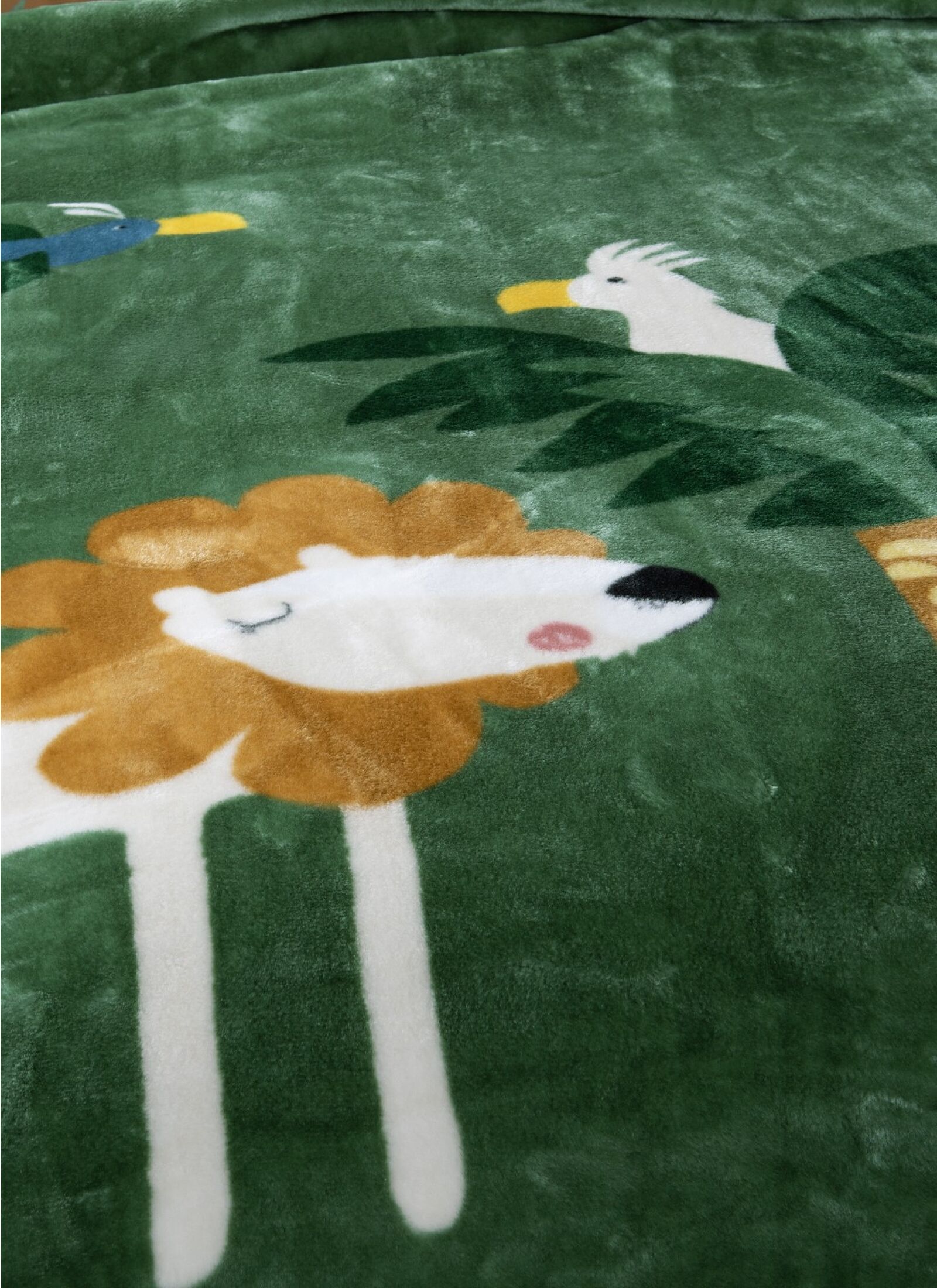 ADULT BLANKET (160X220) JUNGLE MANIA GREEN