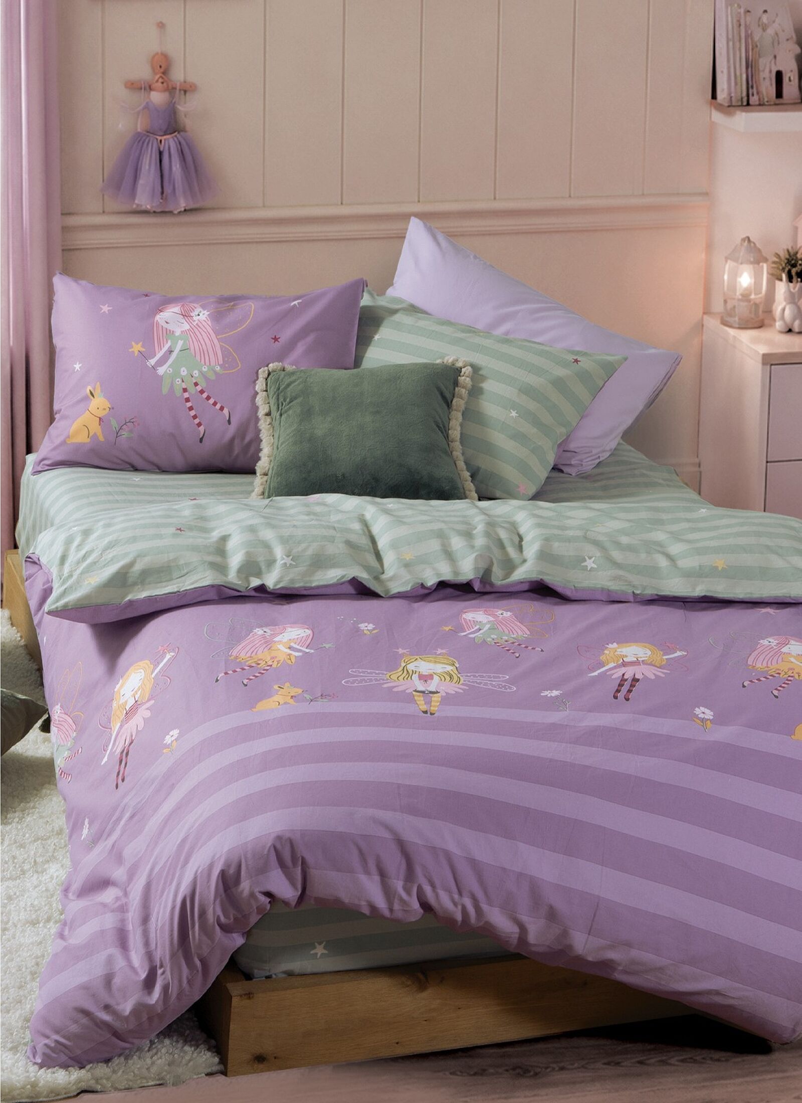 SINGLE DUVET COVER SET FAIRY TALE PURPLE