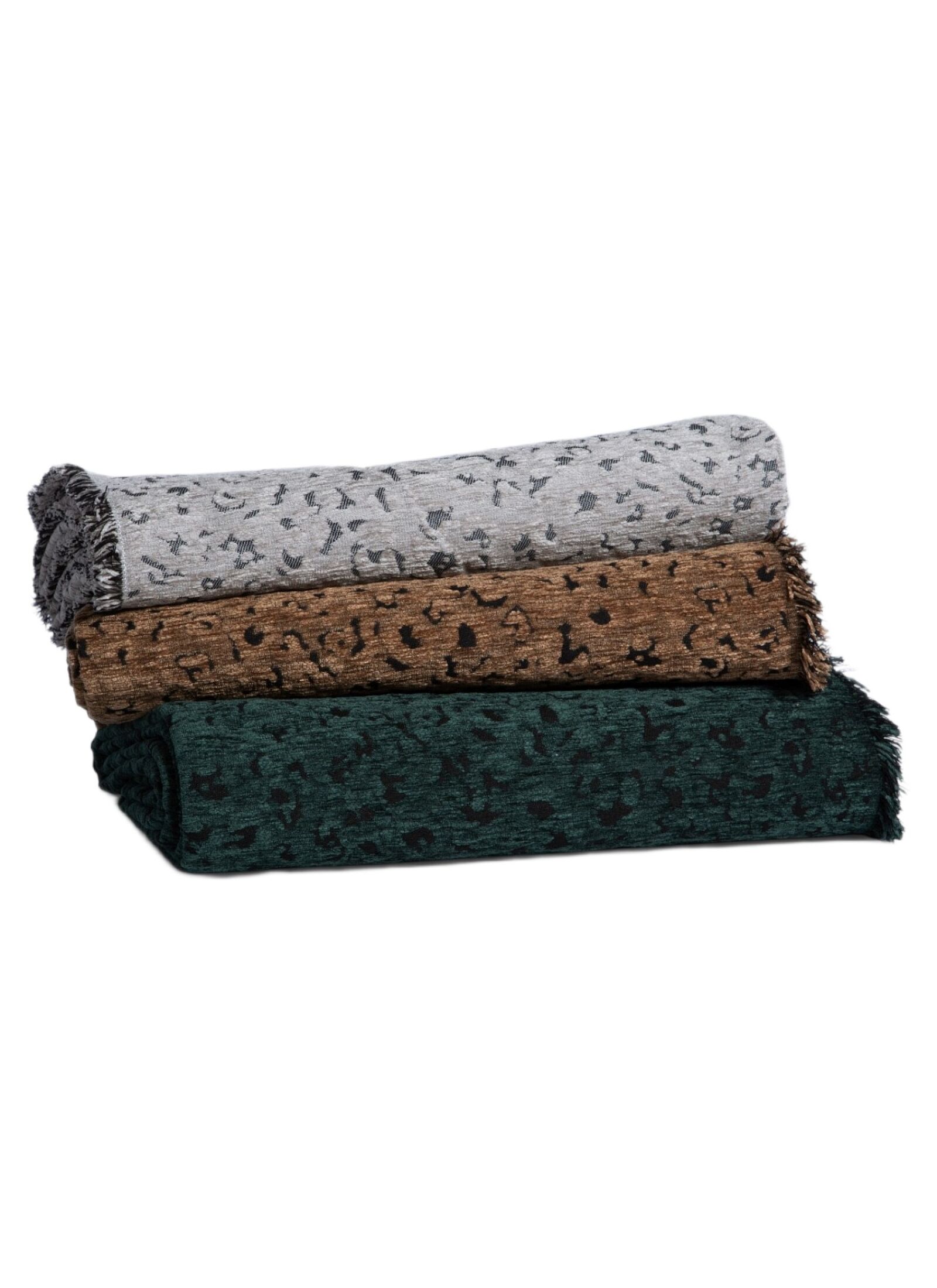 THROW LEOPARD GREEN