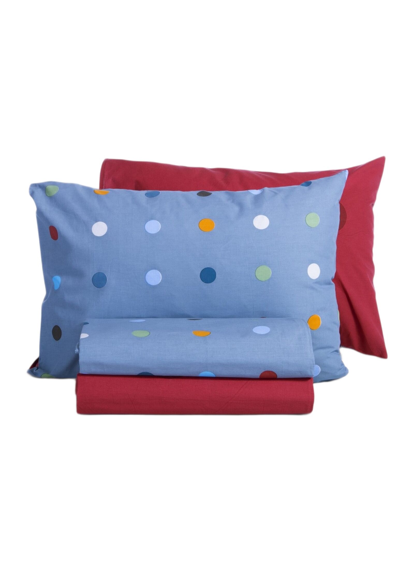 SINGLE SHEET SET DOTS BLUE