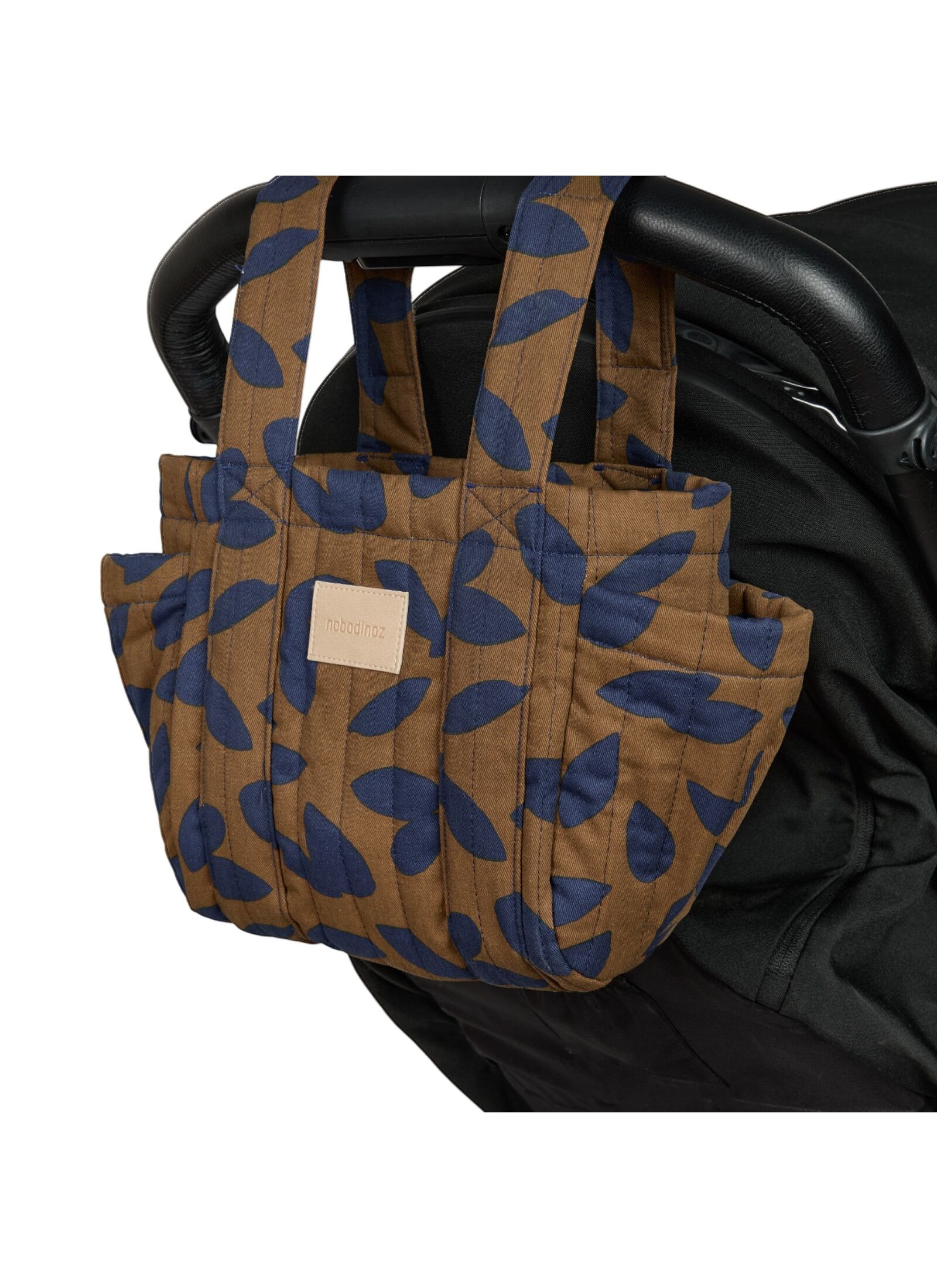 STROLLER ORGANIZER BLUE LEAVES