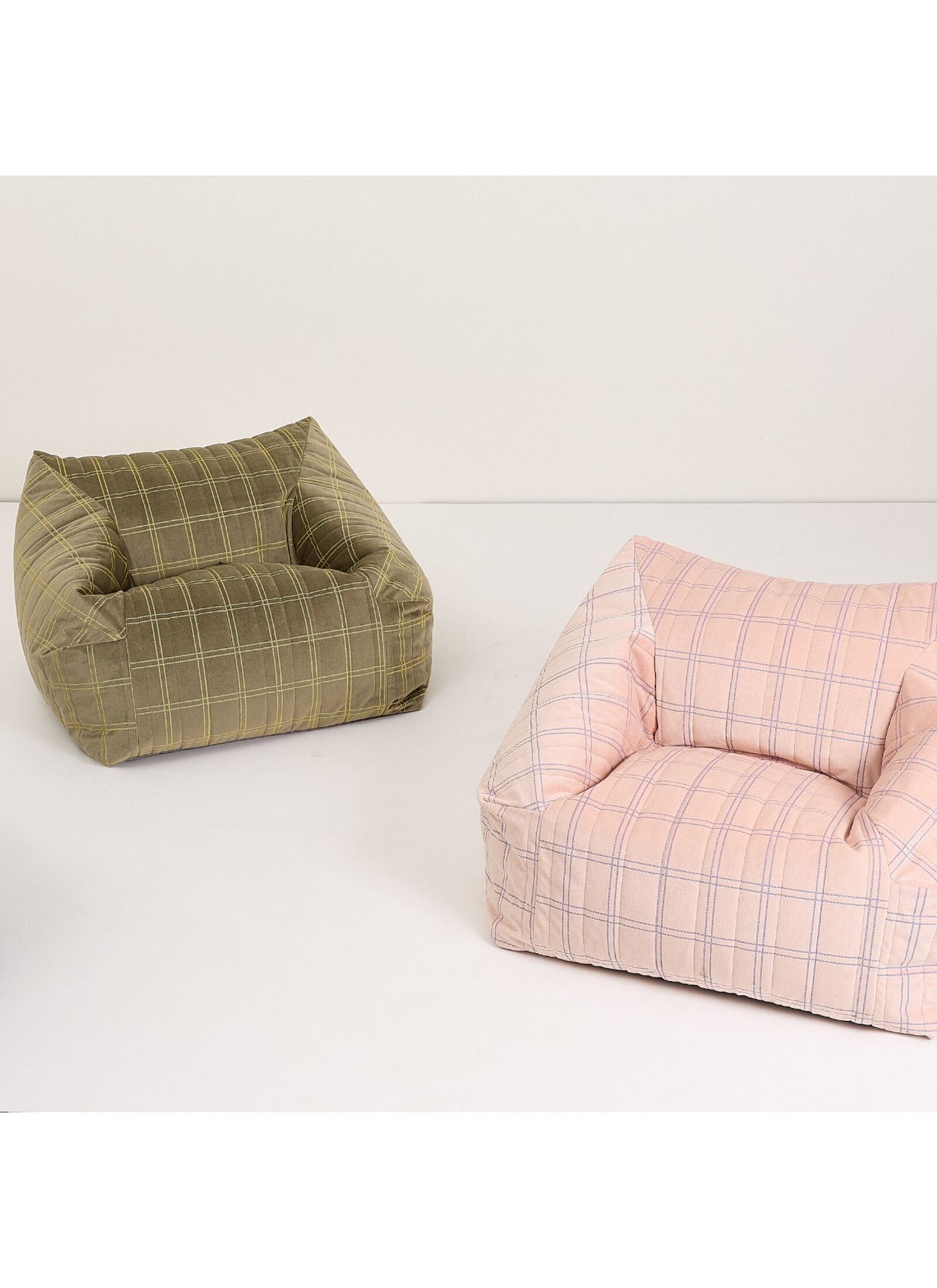 BEANBAG ARMCHAIR WINDOWPANE CHELSEA PINK PURPLE