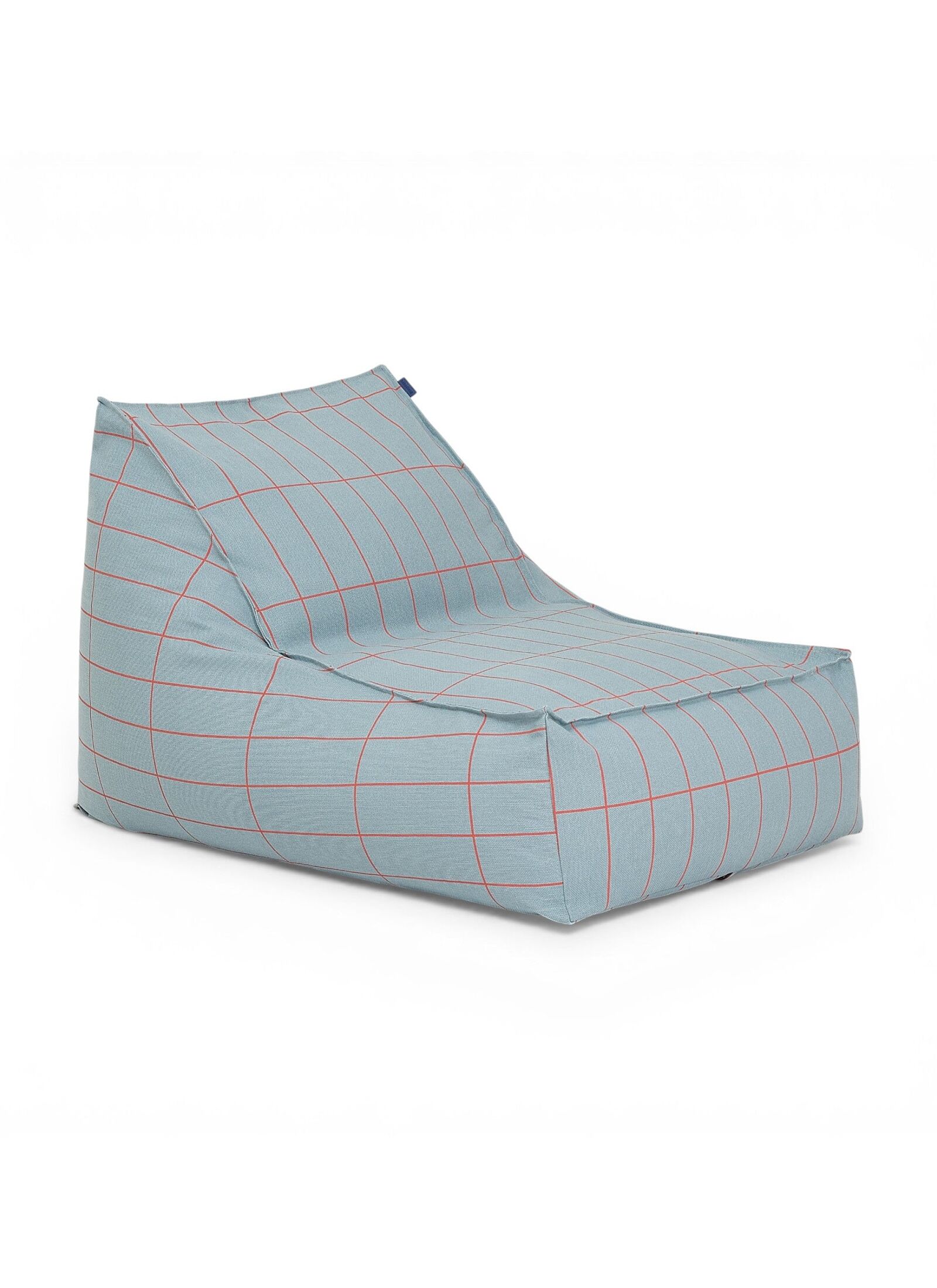 ARMCHAIR POUF FOR ADULTS BLUE RED GRID
