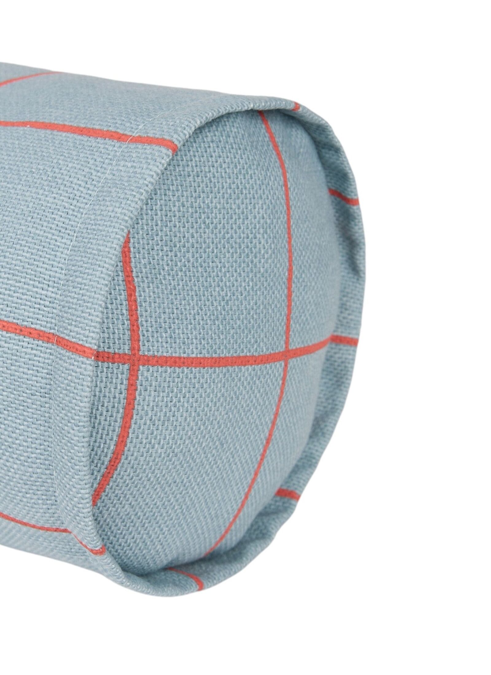 CUSHION (50X18) BLUE RED GRID