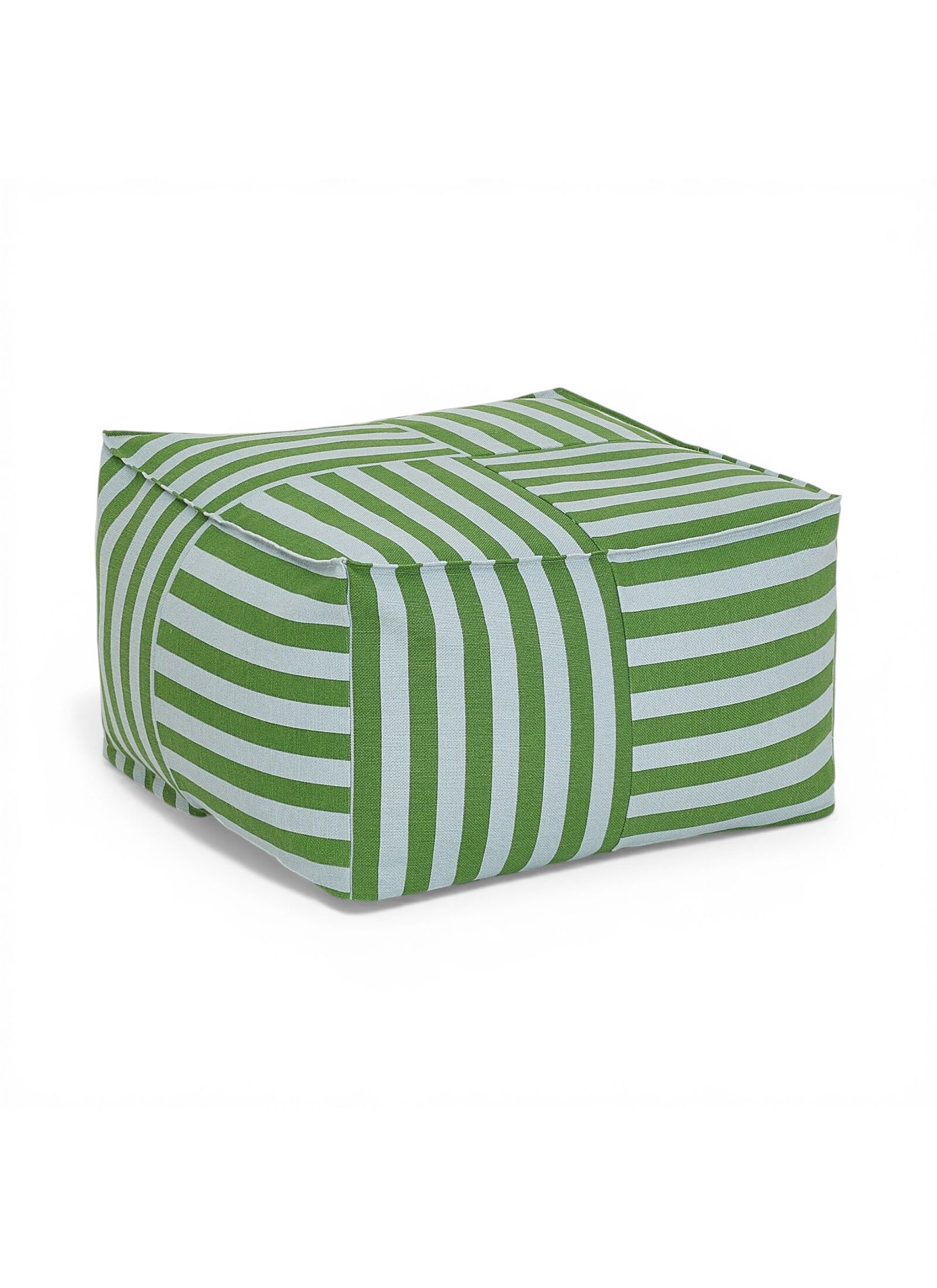 ADULT POUF GREEN BLUE STRIPES