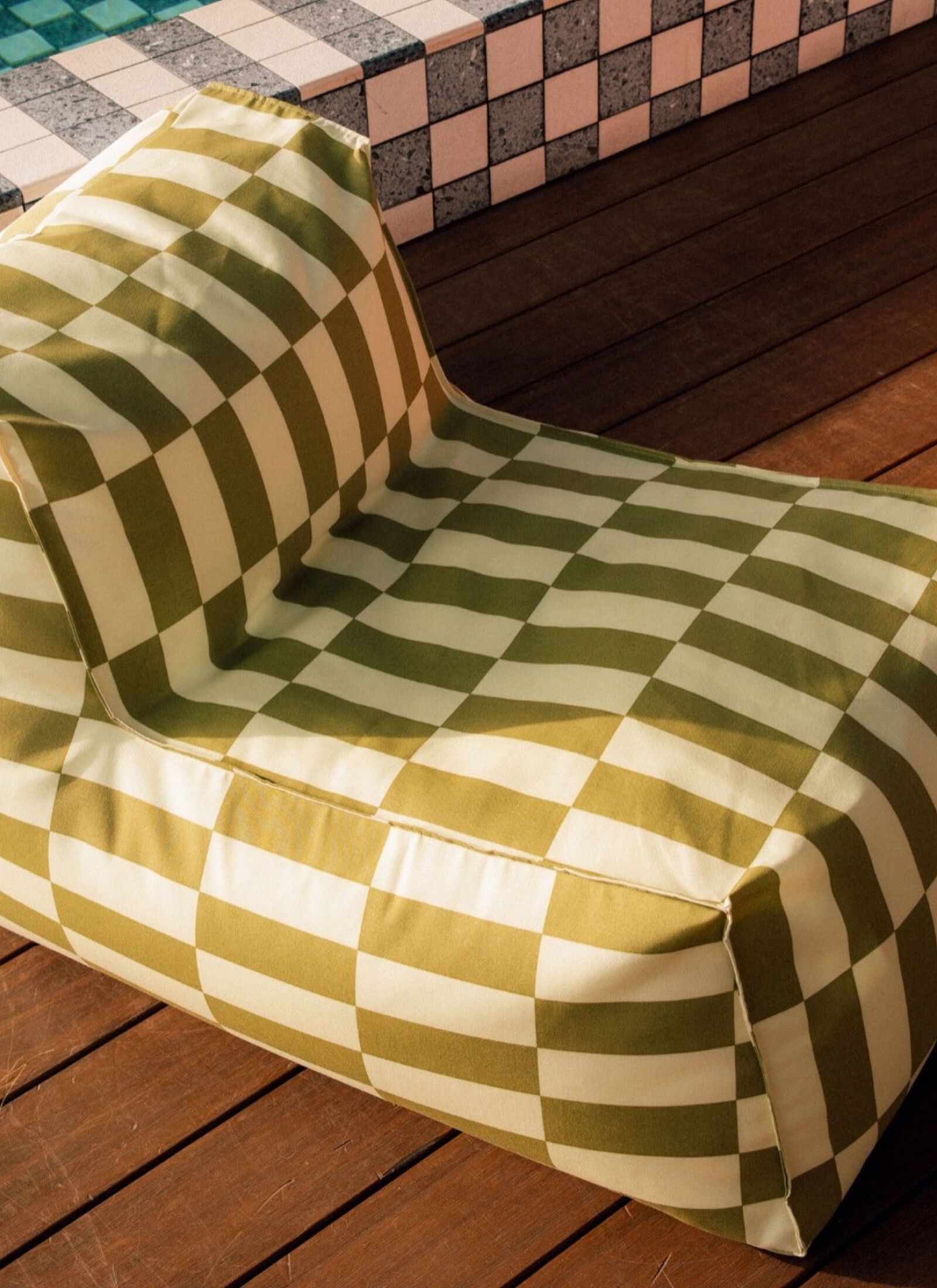 ADULTS' OUTDOOR POUF CHAIRS LIME TILES