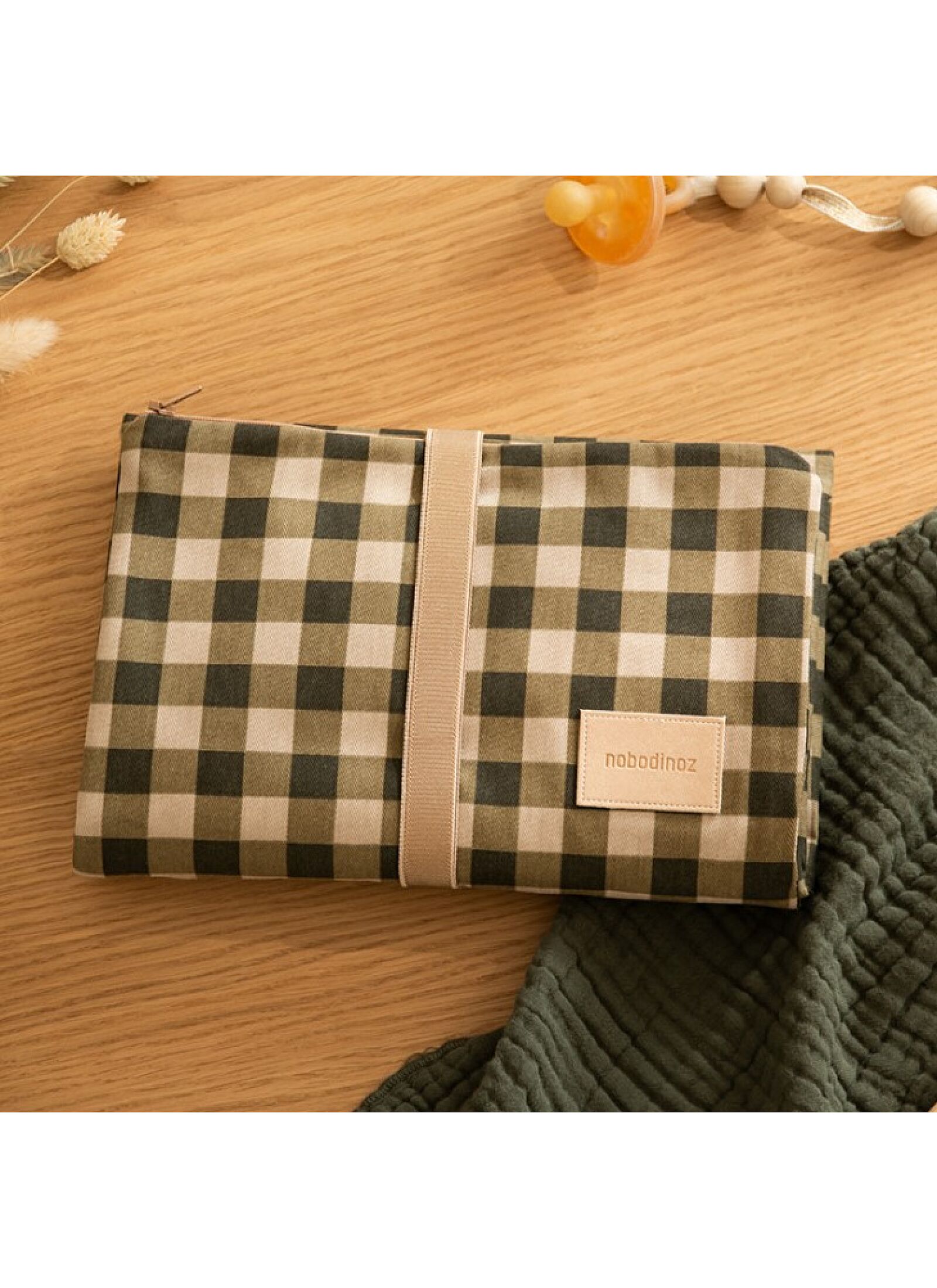 CHANGING PAD HYDE PARK GREEN CHECKS