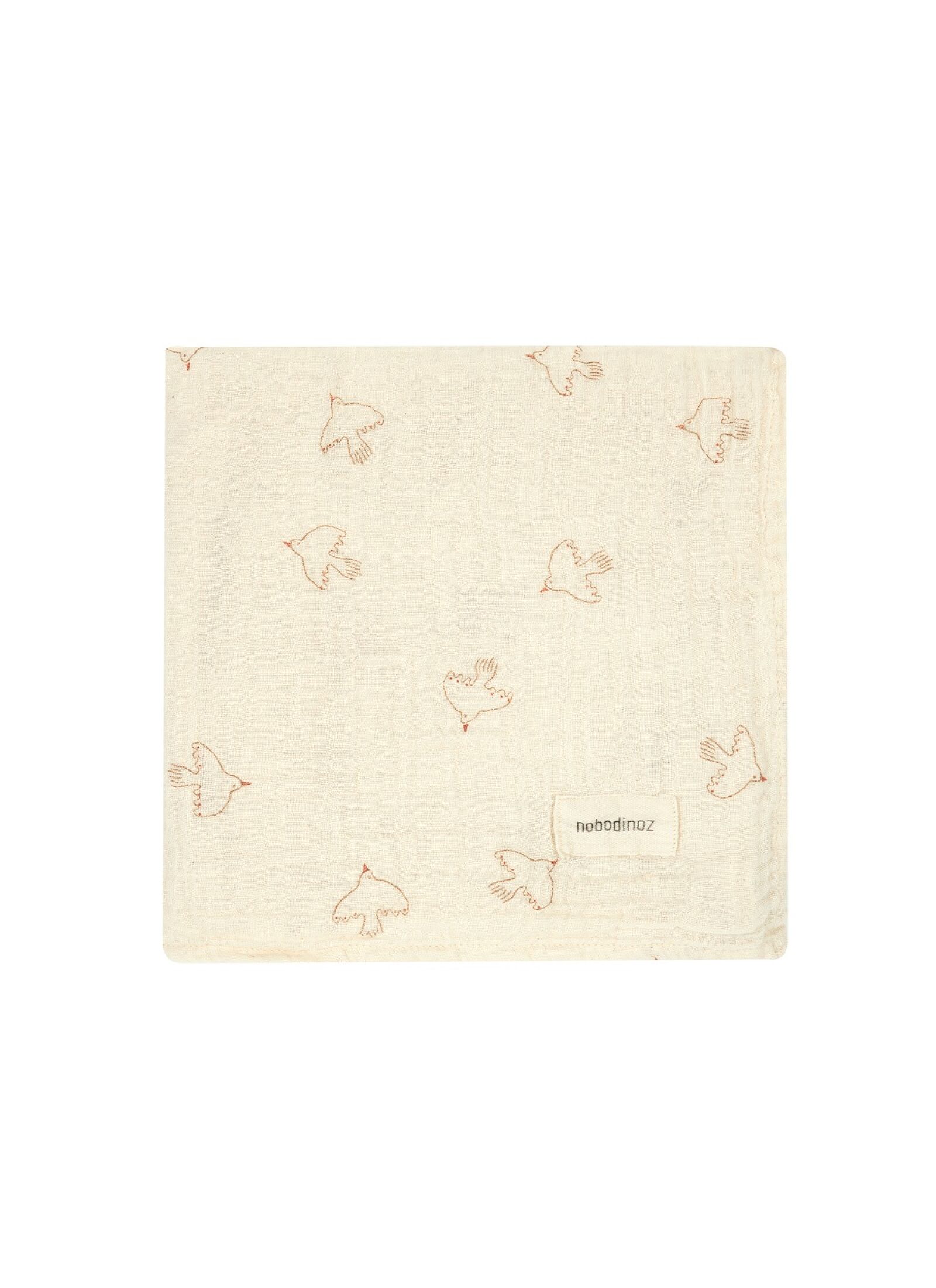 MUSLIN BLANKETWABI SABI BROWN HOSHI BIRDS