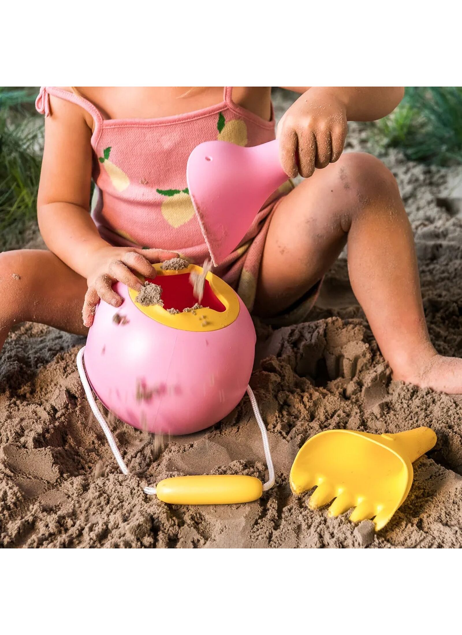 SHOVEL SET RAKI YELLOW-PINK