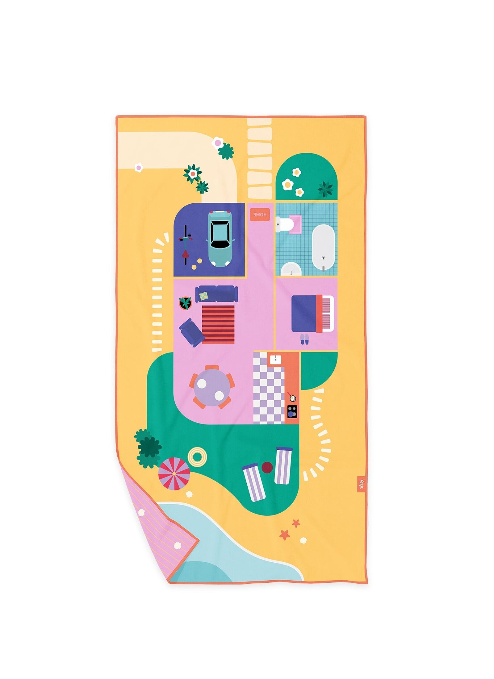 CHILDREN'S BEACH TOWEL (100X180) DOLLHOUSE
