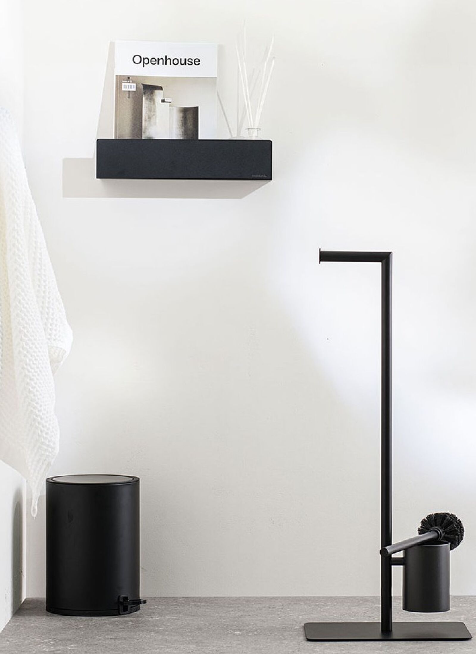 TOILET PAPER STAND &AMP; PEGAL BRIX BLACK