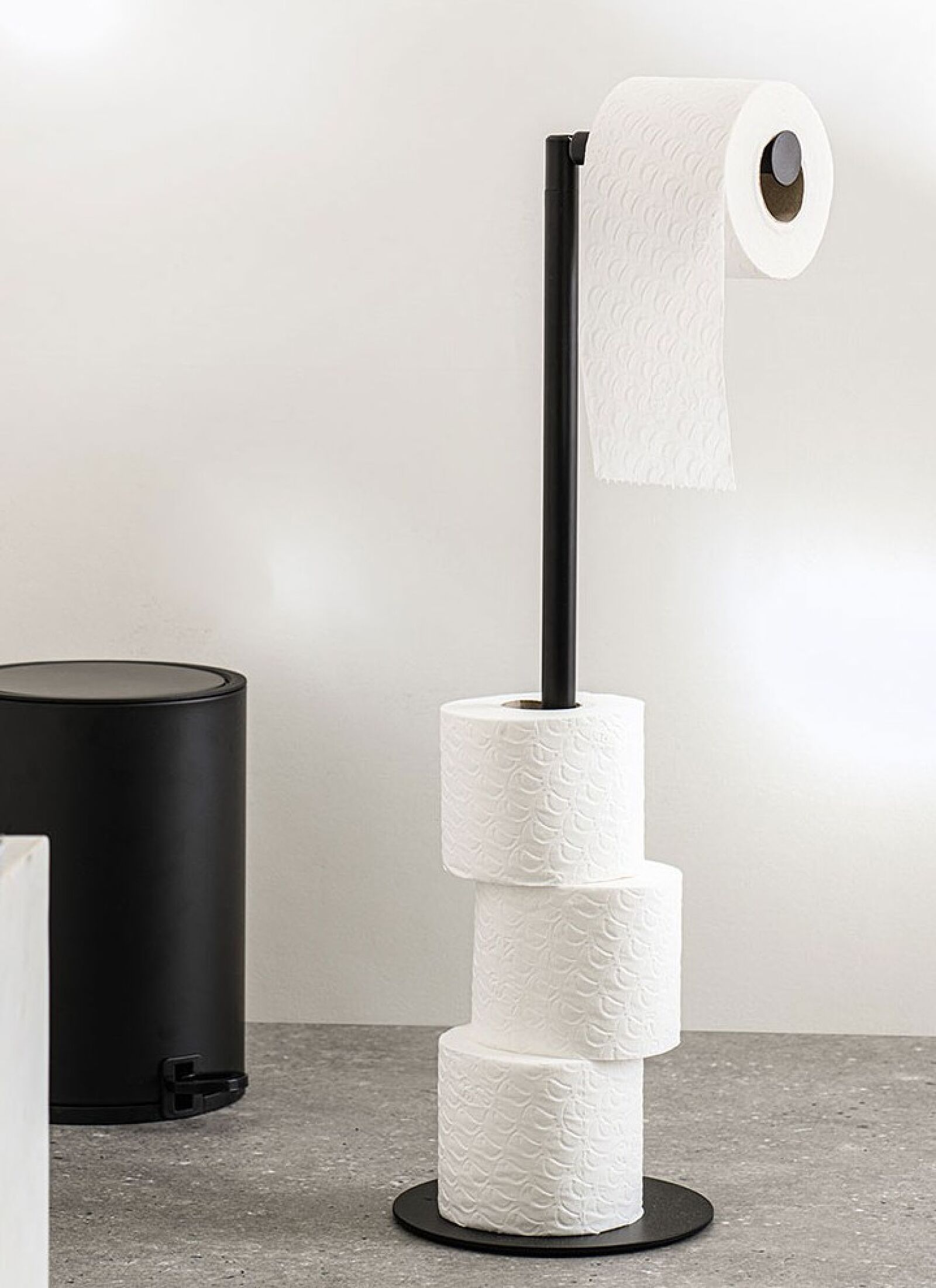 FLOOR-STANDING MAPPING RACK WITH PLACE FOR SPARE ROLLS INDUSTRIAL BLACK