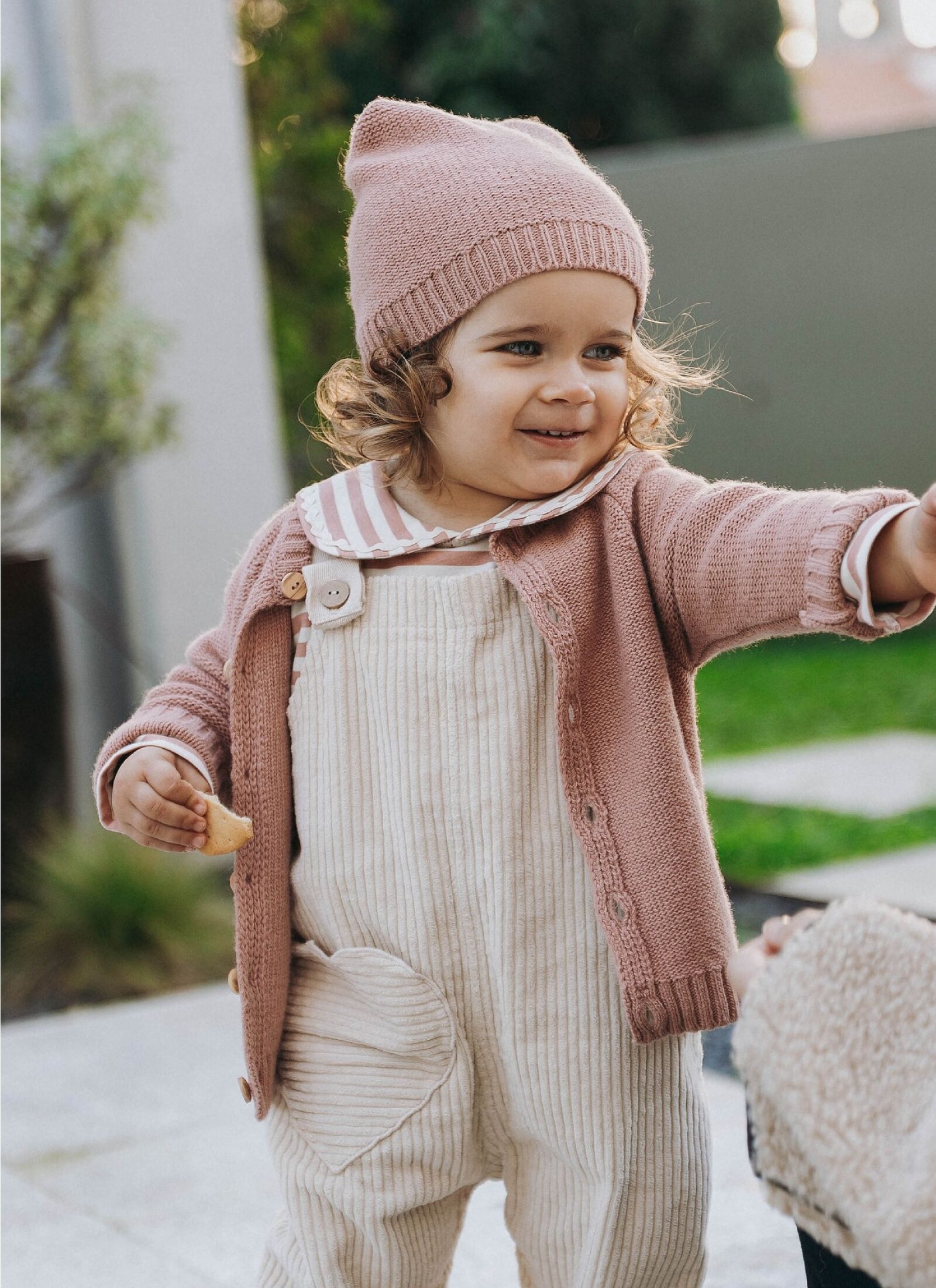 KNITTED CARDIGAN DARK PINK