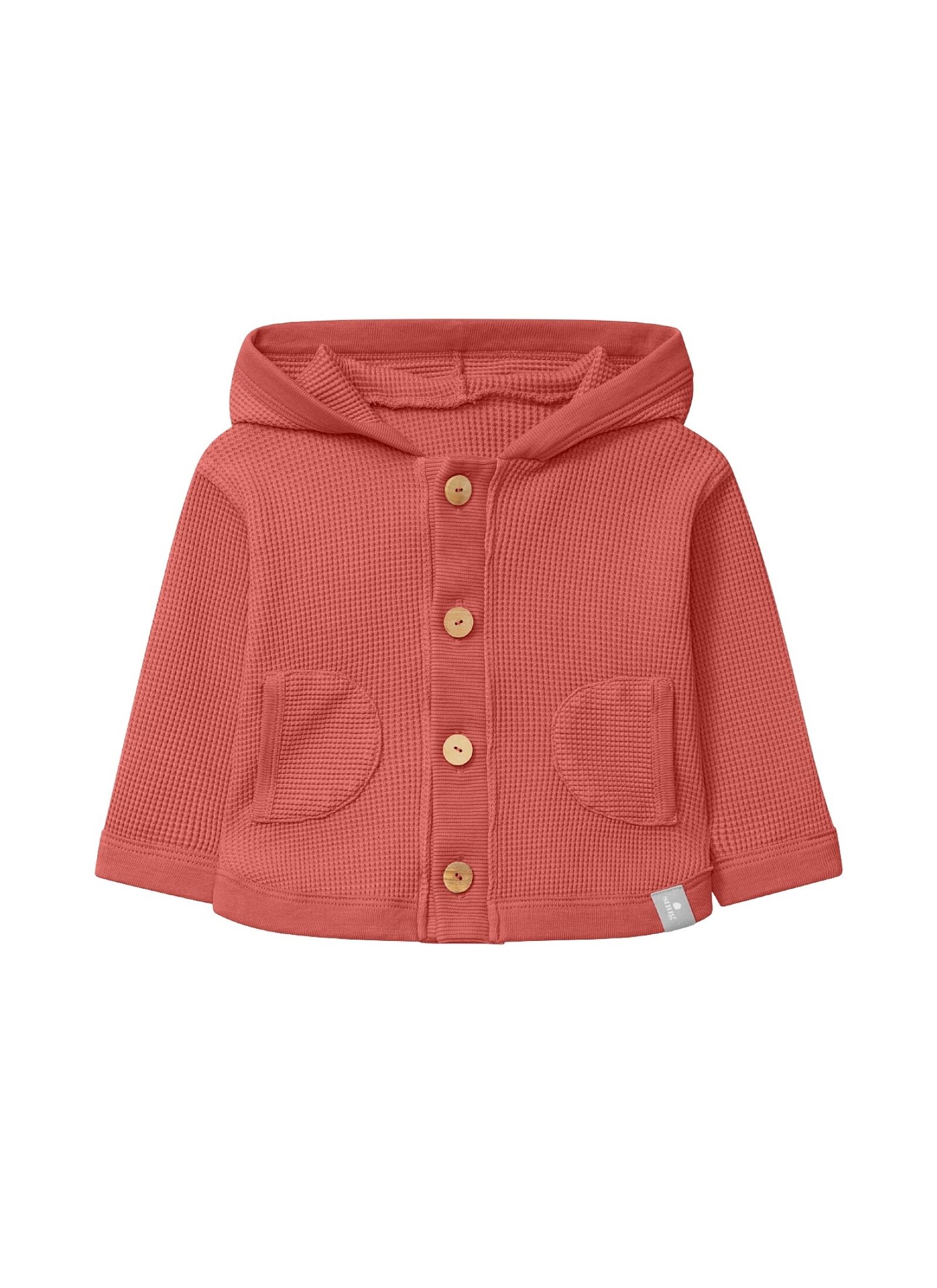 ORGANIC COTTON HOODED JACKET CORAL