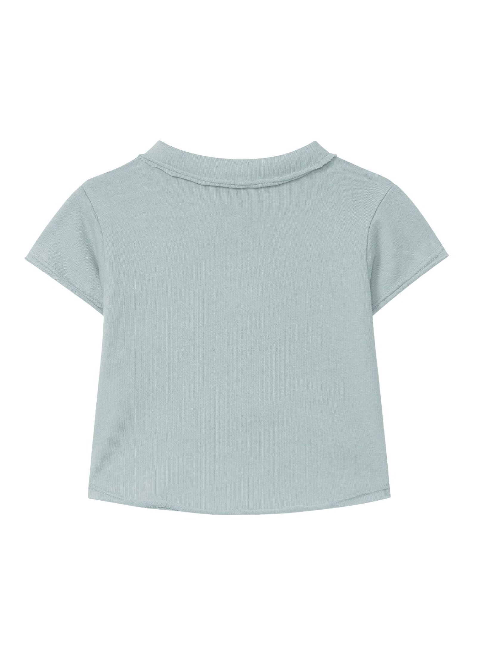 ORGANIC COTTON SHORTSLEEVE T-SHIRT WITH A COLLAR MINT BLUE